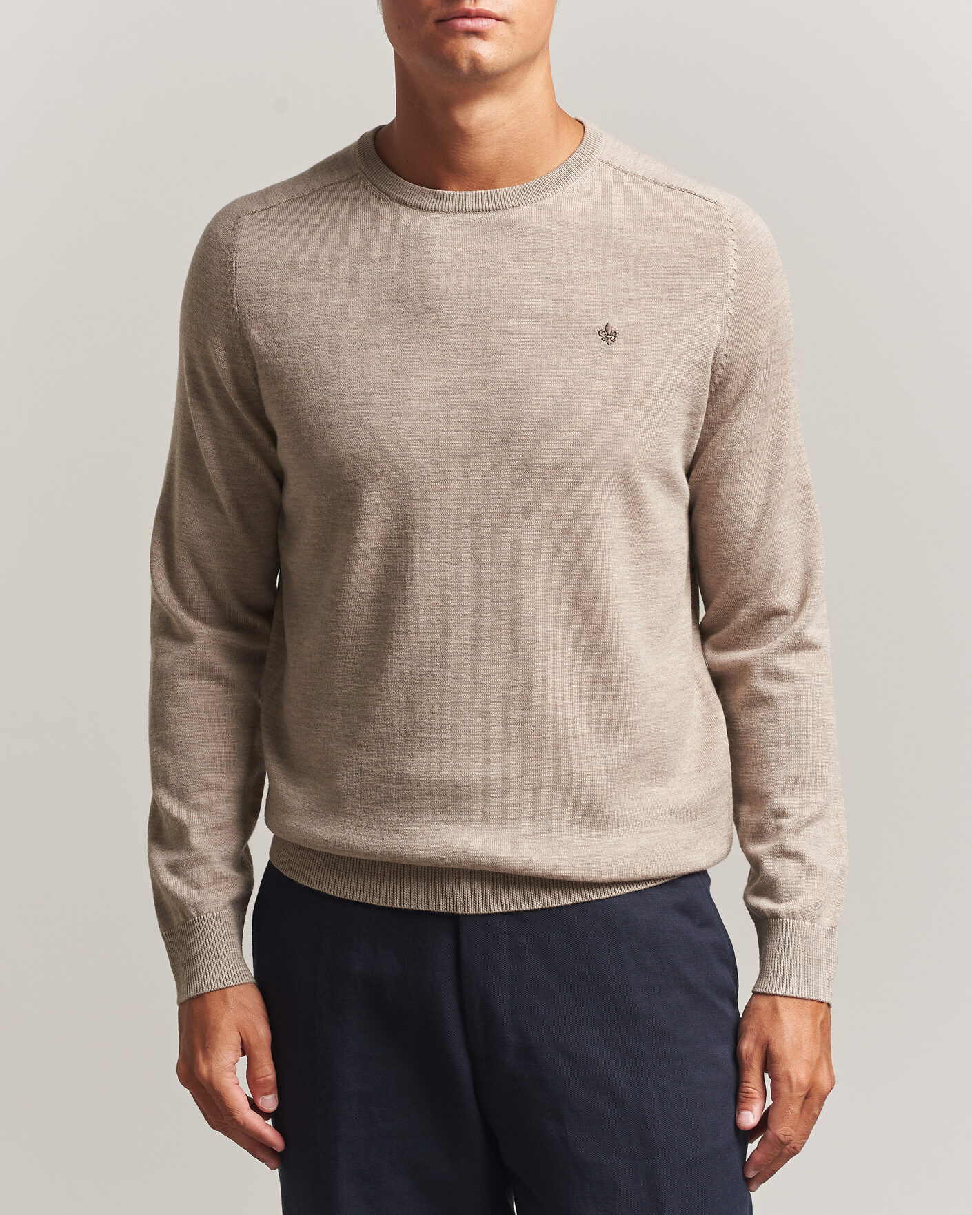 Herren | Pullover | Morris | Merino O-Neck Khaki