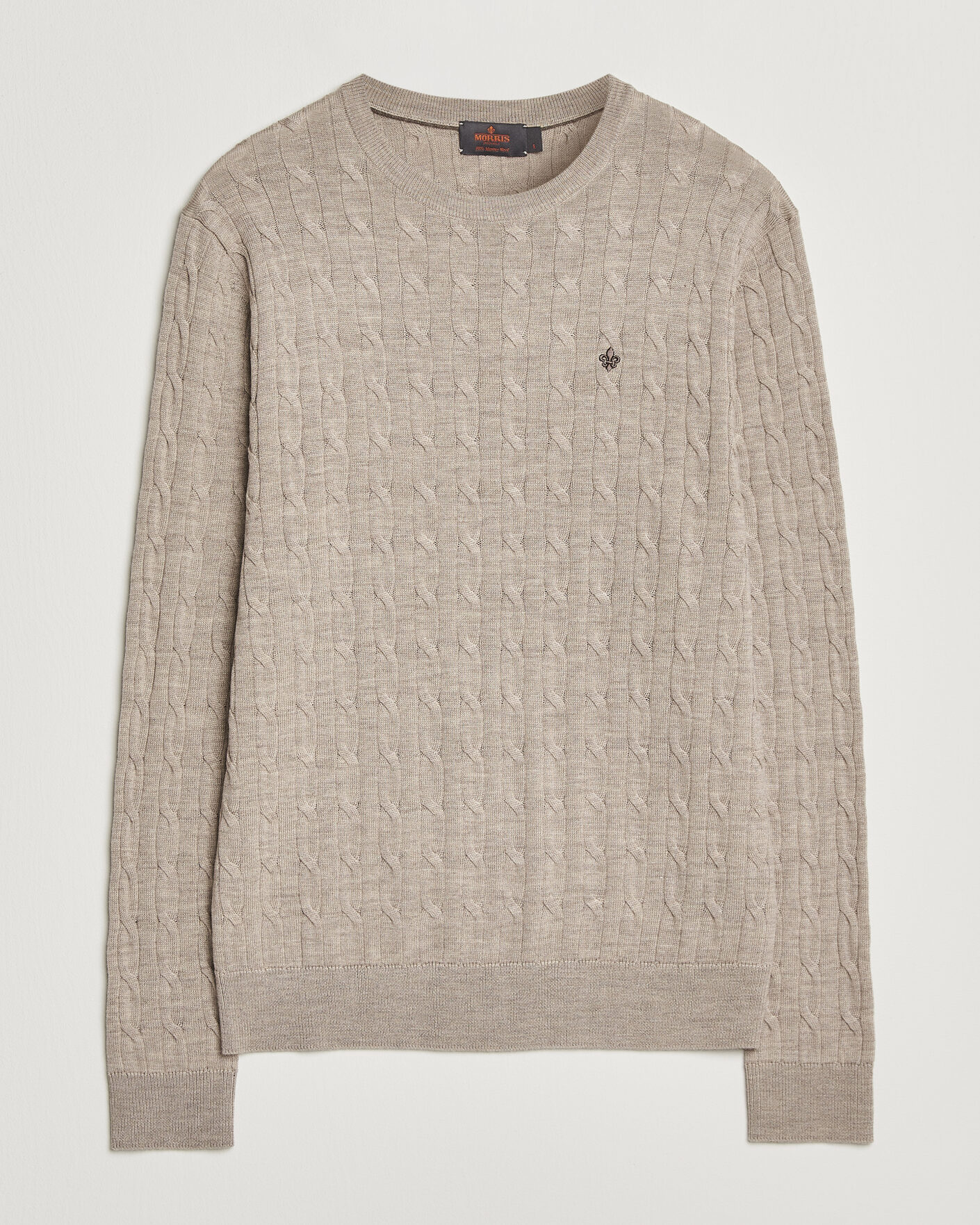 Herren | Pullover | Morris | Merino Cable O-Neck Khaki