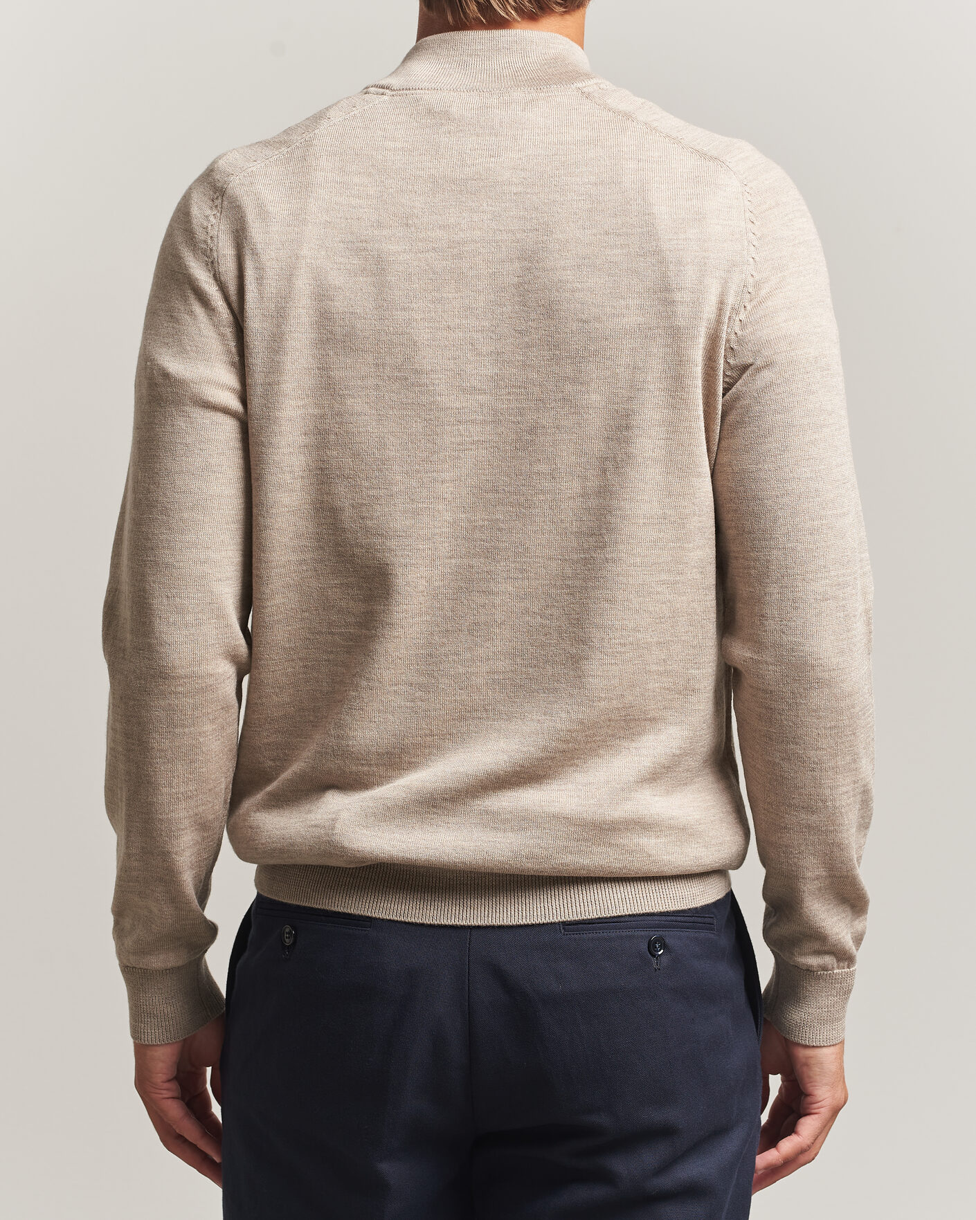 Herren | Pullover | Morris | John Merino Half Zip Khaki