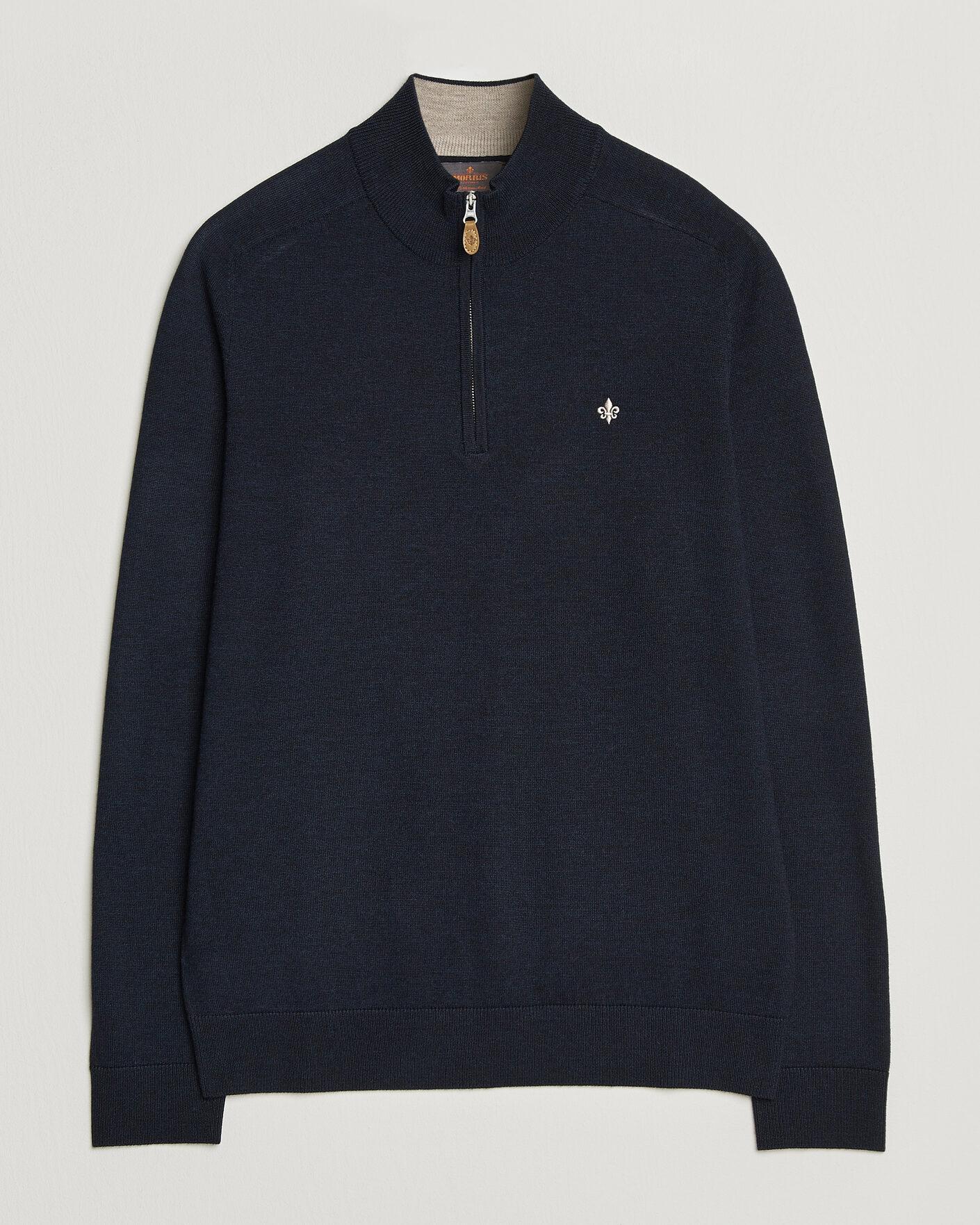 Herren | Pullover | Morris | John Merino Half Zip Navy