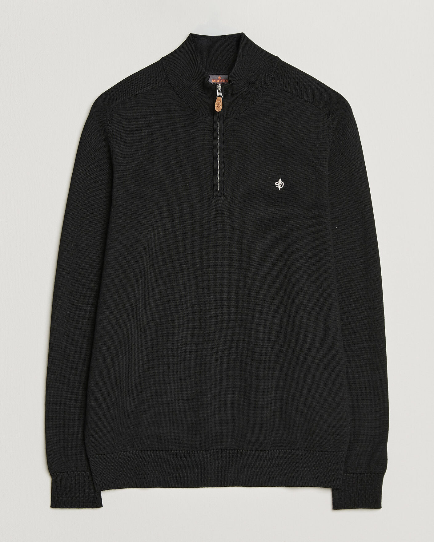 Herren | Pullover | Morris | John Merino Half Zip Black