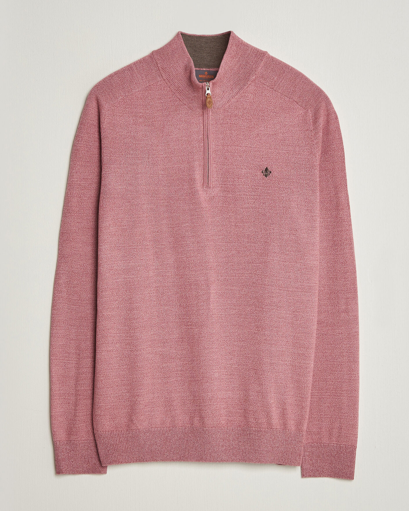 Herren | Pullover | Morris | John Merino Half Zip Cerise