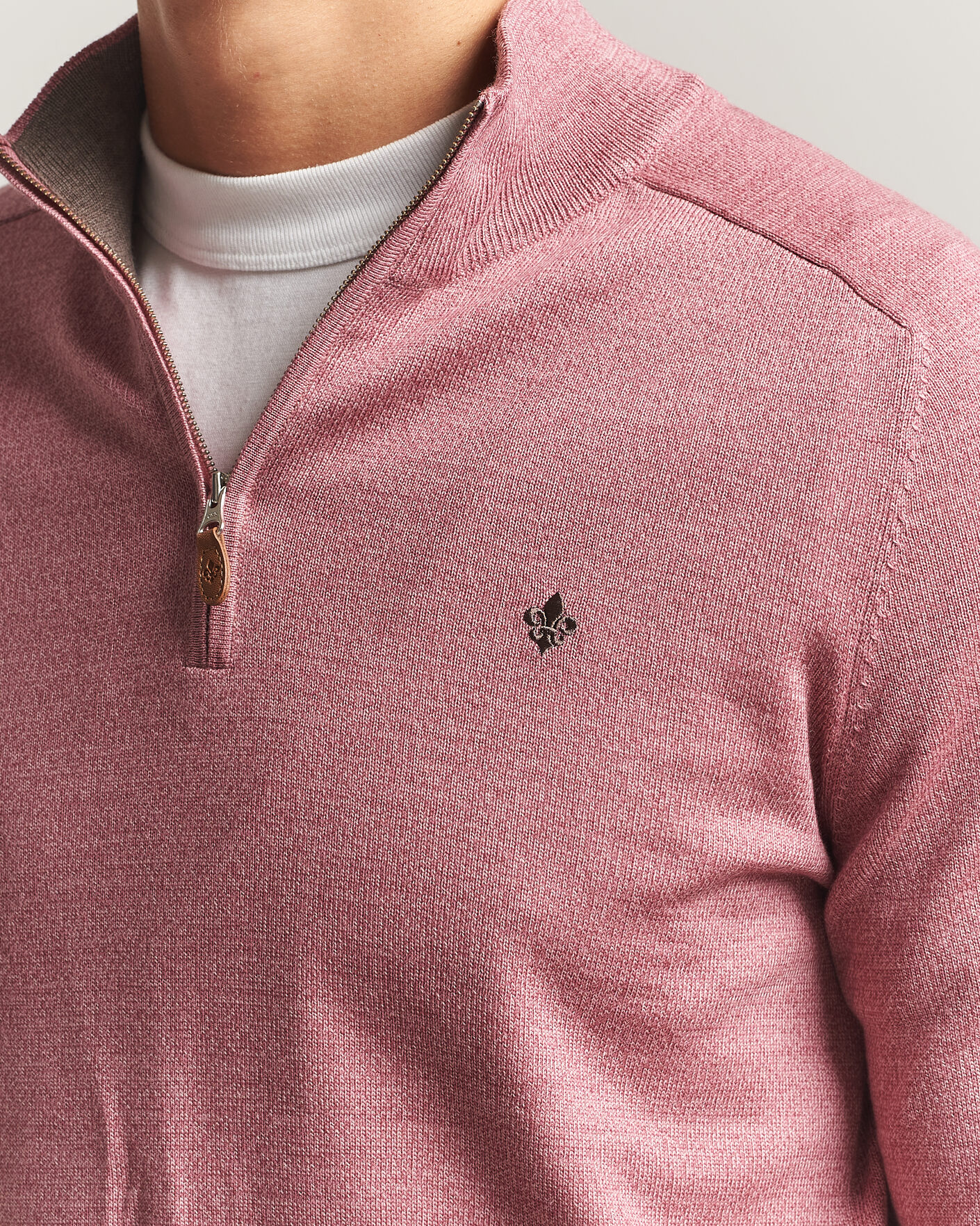 Herren | Pullover | Morris | John Merino Half Zip Cerise