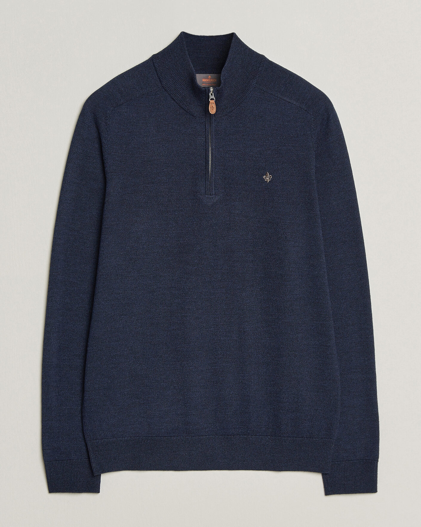 Herren | Pullover | Morris | John Merino Half Zip Ocean Blue