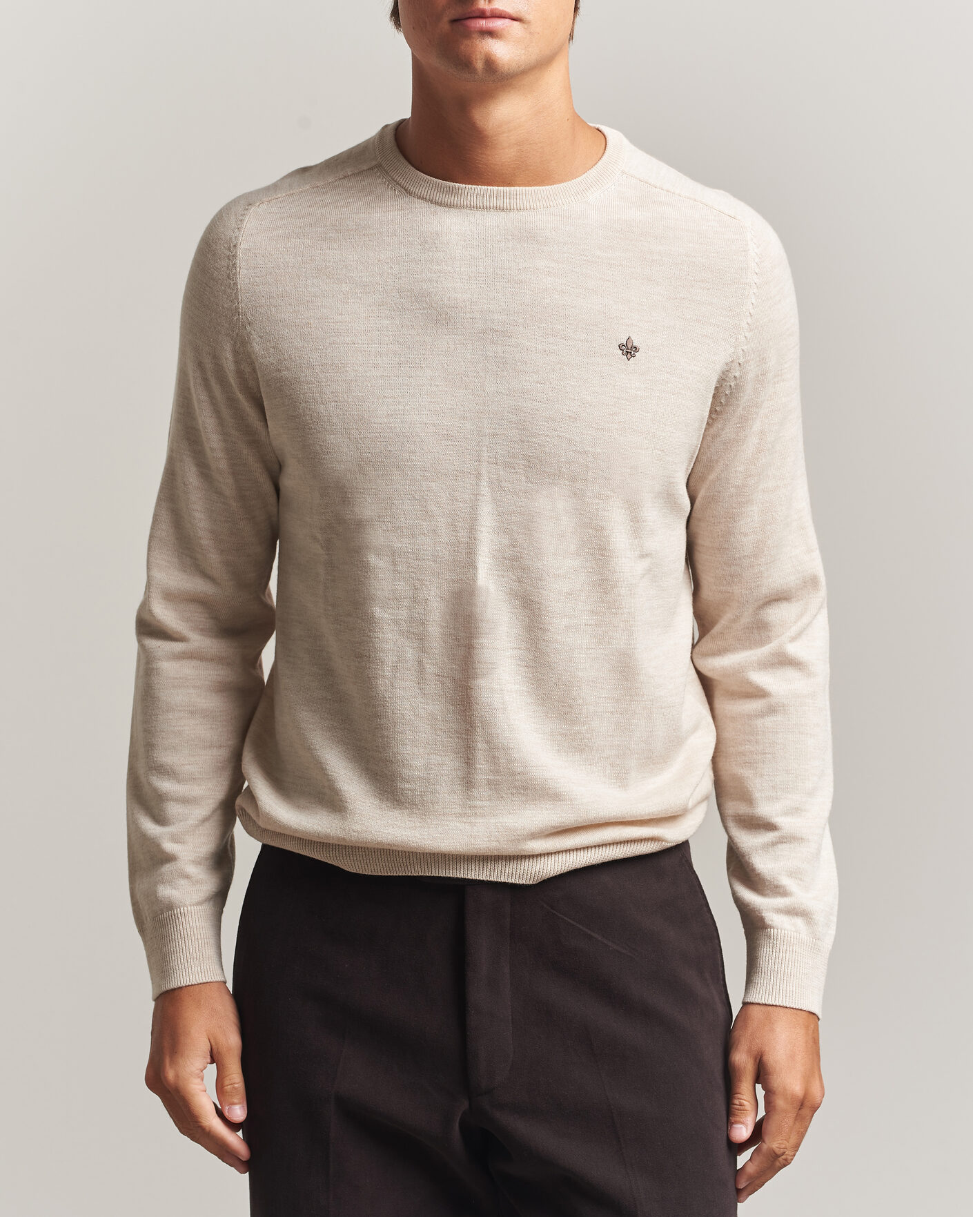 Herren | Pullover | Morris | Merino O-Neck Off White