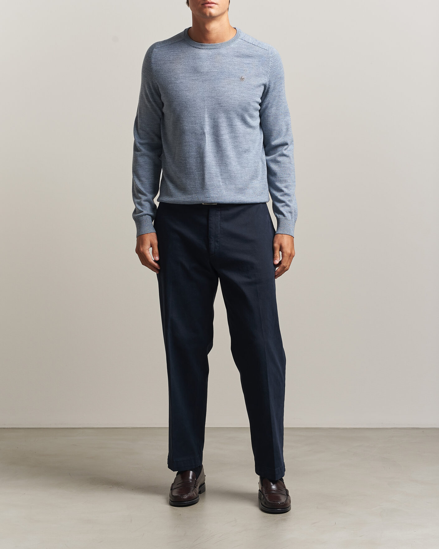 Herren | Pullover | Morris | Merino O-Neck Light Blue