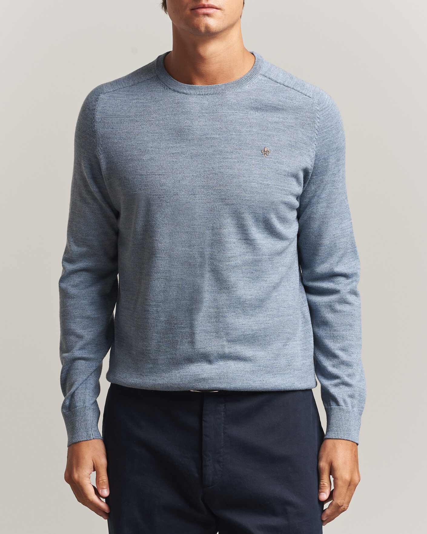 Herren | Pullover | Morris | Merino O-Neck Light Blue
