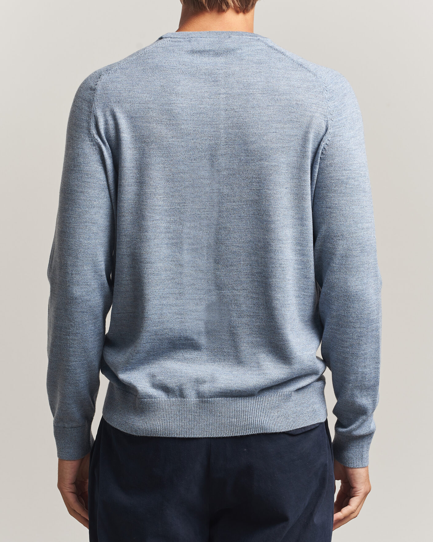 Herren | Pullover | Morris | Merino O-Neck Light Blue