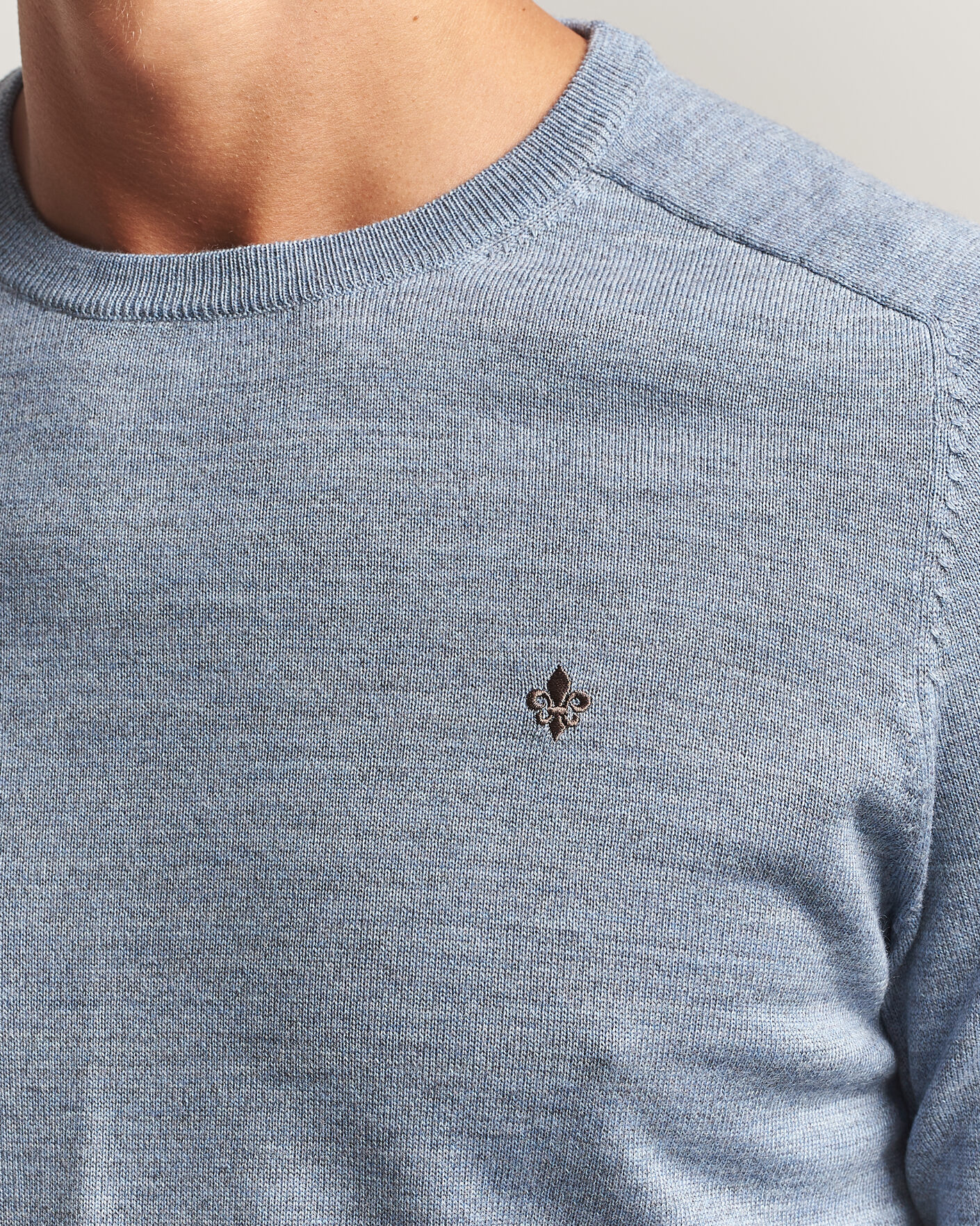 Herren | Pullover | Morris | Merino O-Neck Light Blue