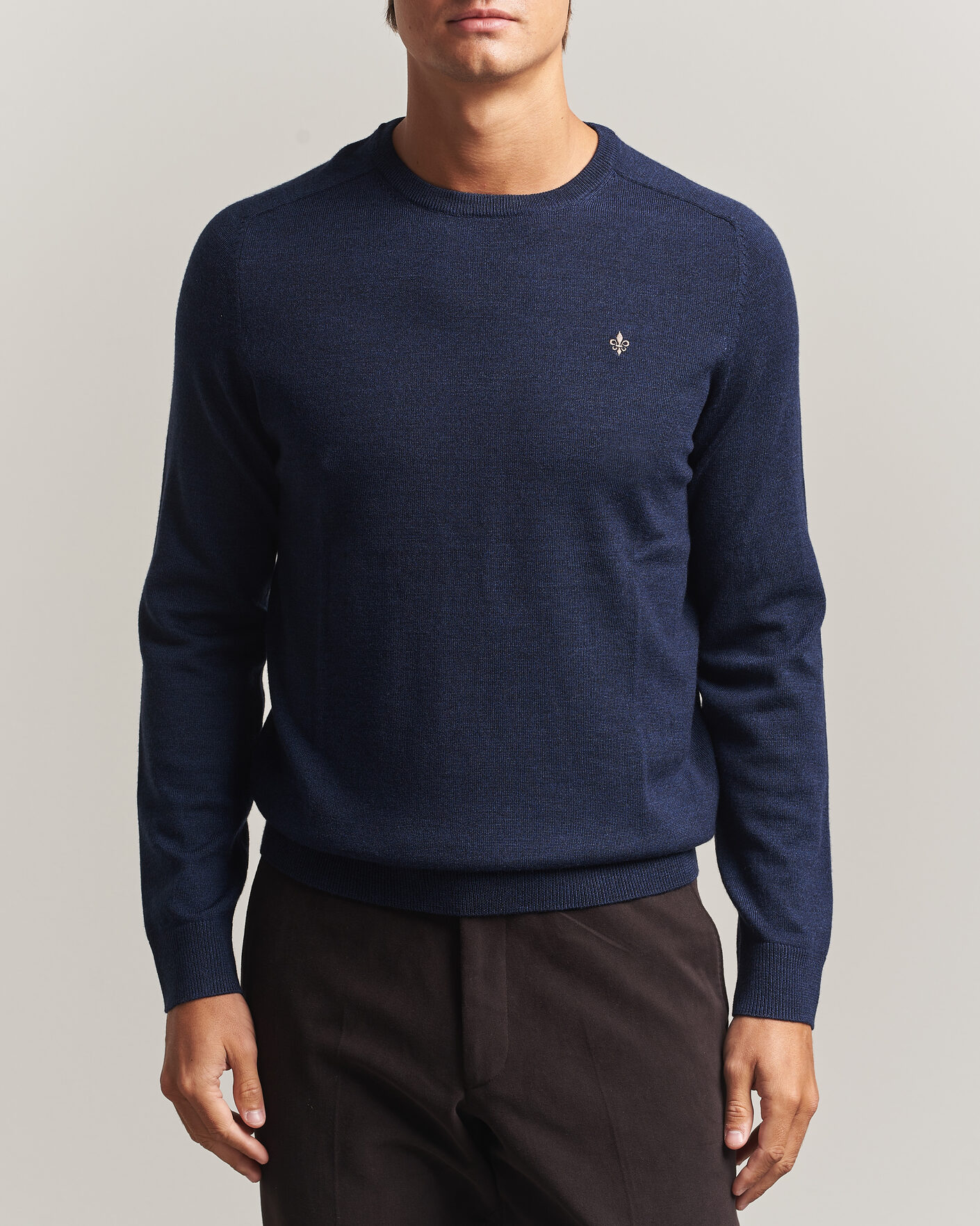Herren | Pullover | Morris | Merino O-Neck Navy