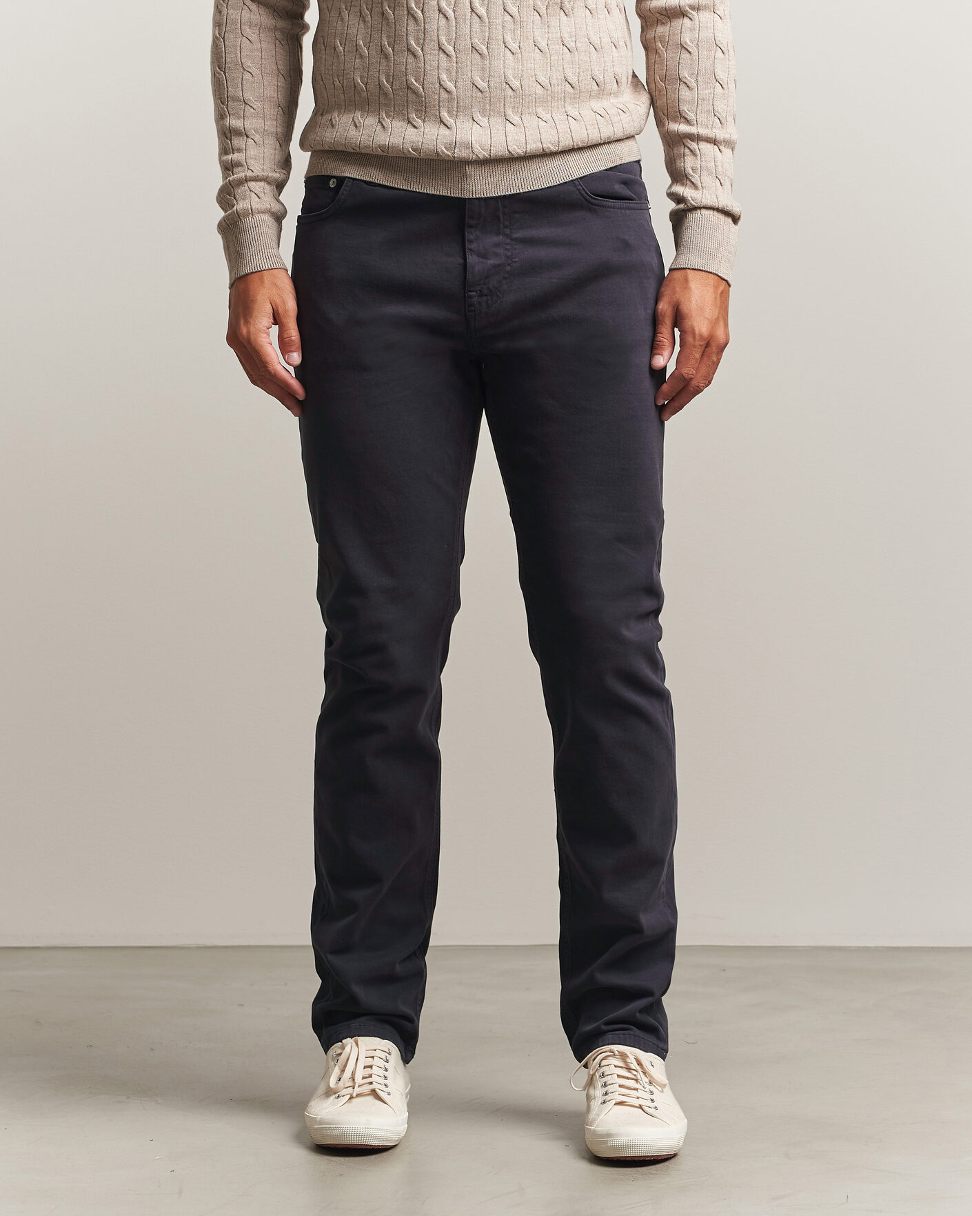 Herren | Hosen | Morris | James Brushed 5-Pocket Pant Blue