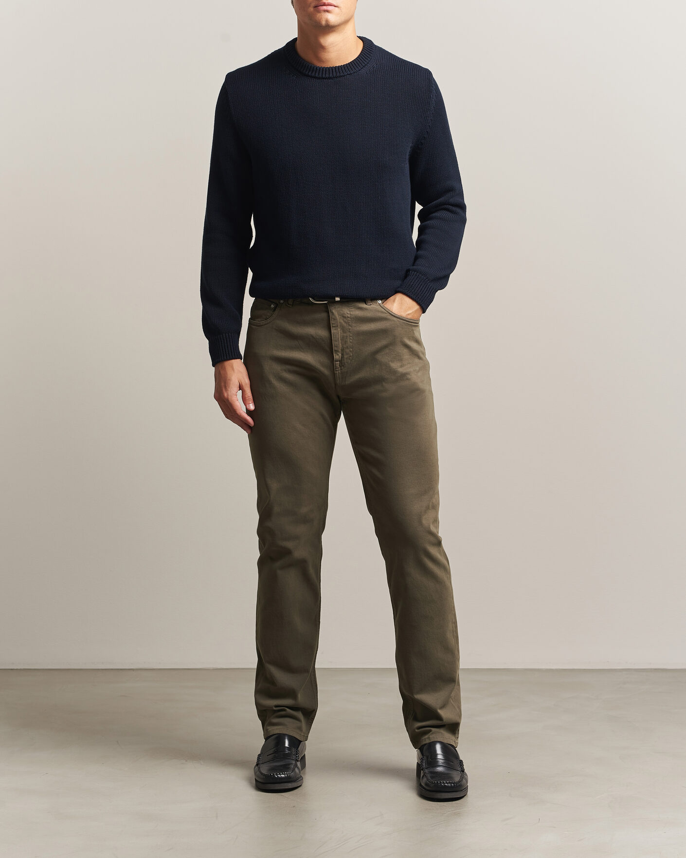 Herren | Hosen | Morris | James Brushed 5-Pocket Pant Olive