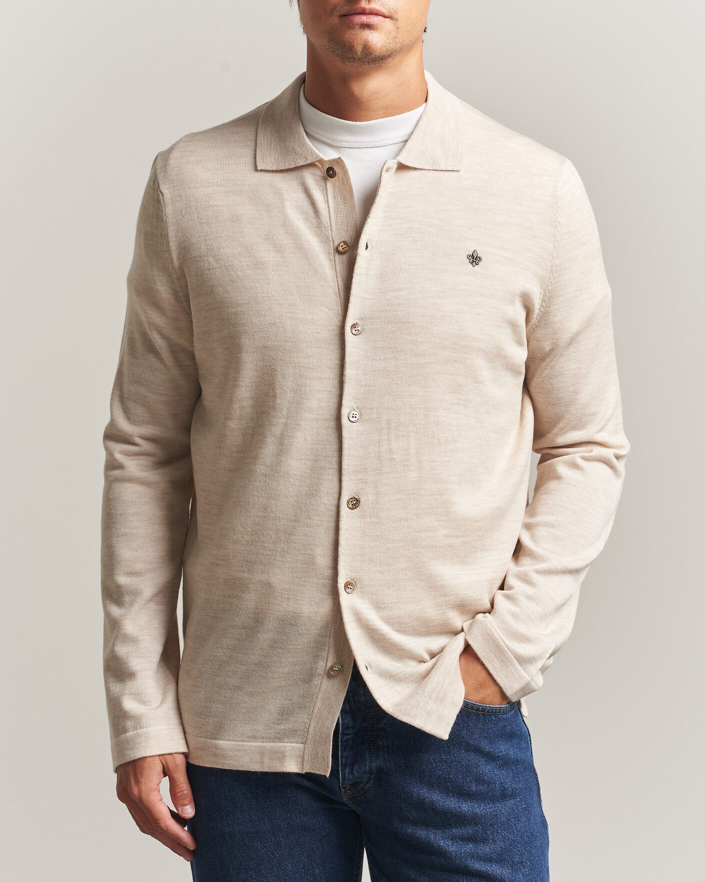 Herren | Hemden | Morris | Merino Shirt Cardigan Off White