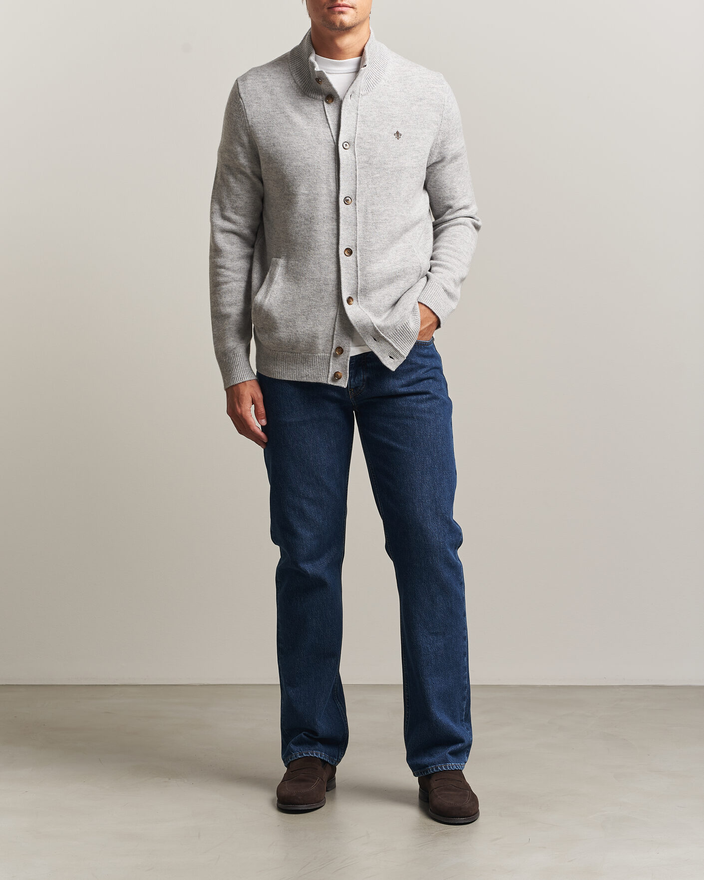 Herren | Pullover | Morris | Hertford Button Cardigan Grey