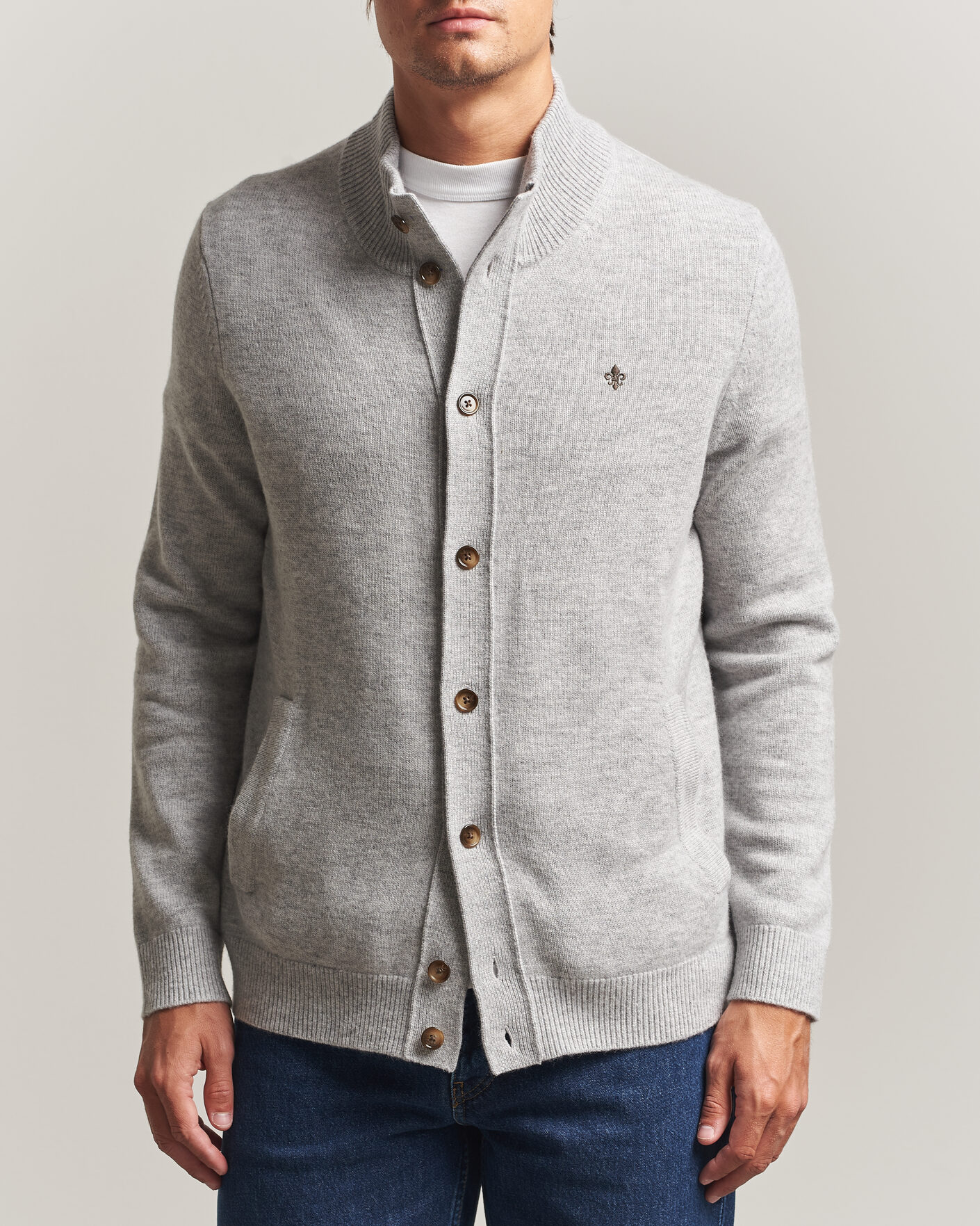 Herren | Pullover | Morris | Hertford Button Cardigan Grey
