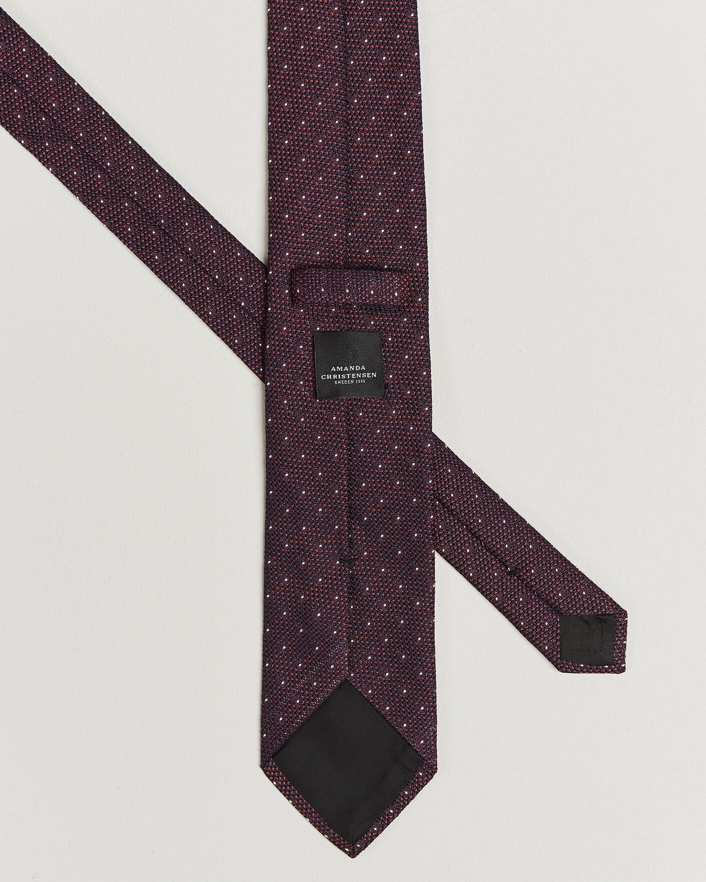 Herren | Krawatten | Amanda Christensen | Silk Grenadine Dot 8cm Tie Wine
