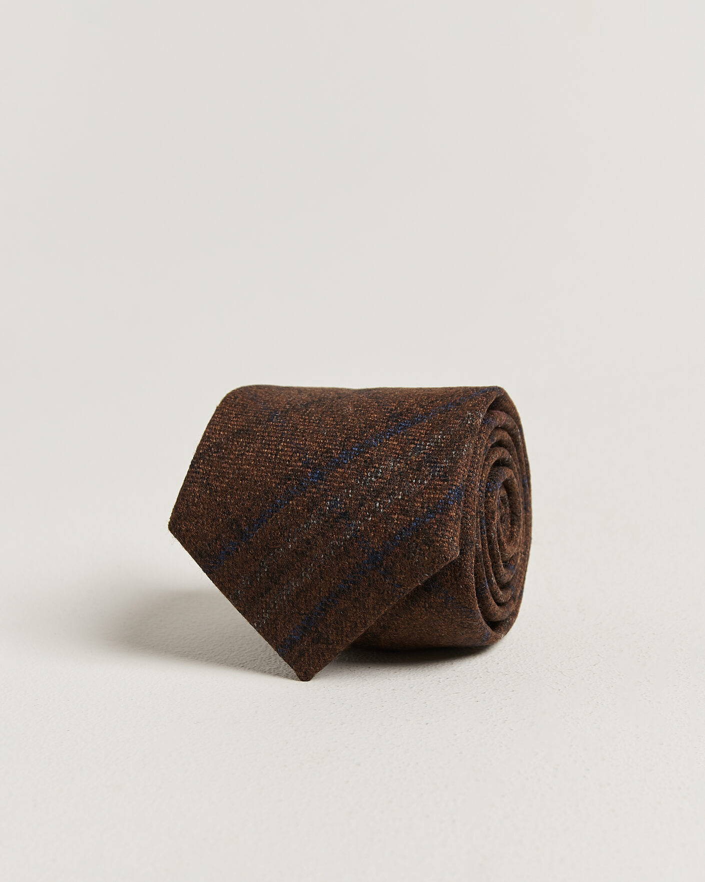 Herren | Krawatten | Amanda Christensen | Wool Checked 8cm Tie Rust