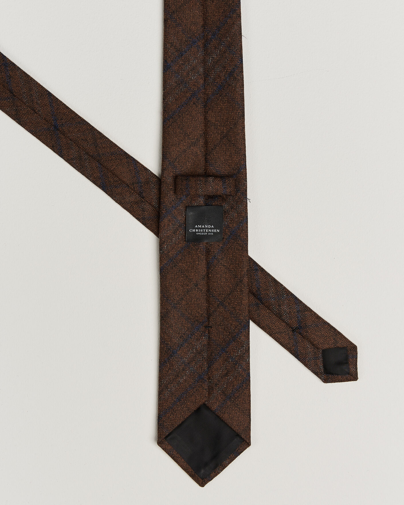 Herren | Krawatten | Amanda Christensen | Wool Checked 8cm Tie Rust