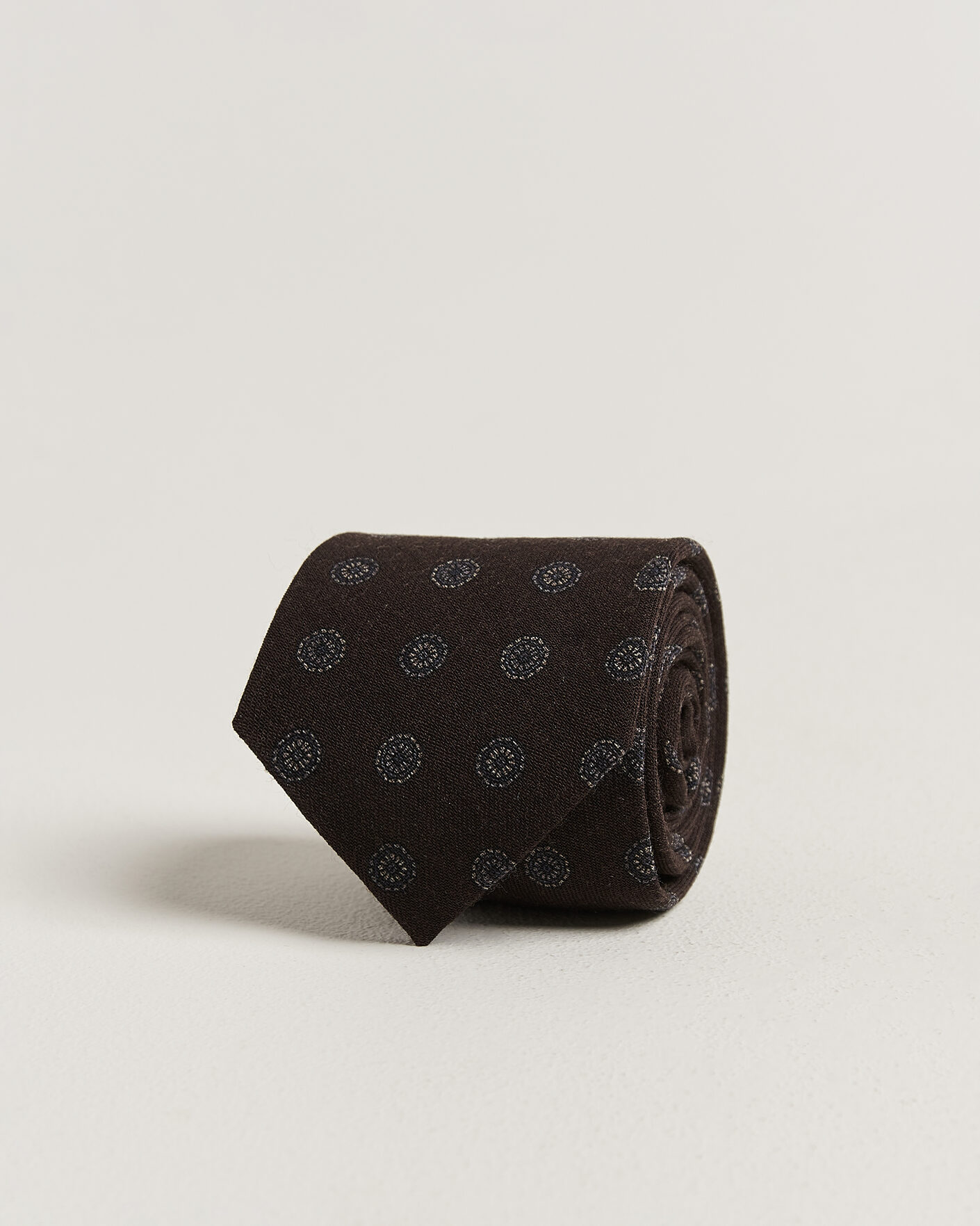 Herren | Krawatten | Amanda Christensen | Wool Medallion 8cm Tie Brown
