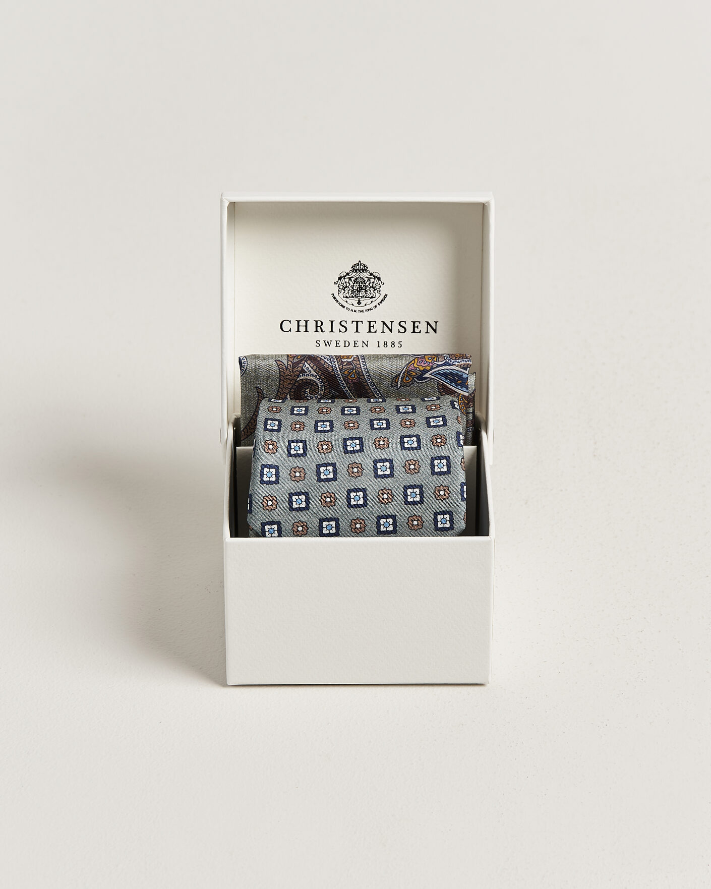 Herren | Krawatten | Amanda Christensen | Box Set Silk 8 cm Tie And Pocket Square Green
