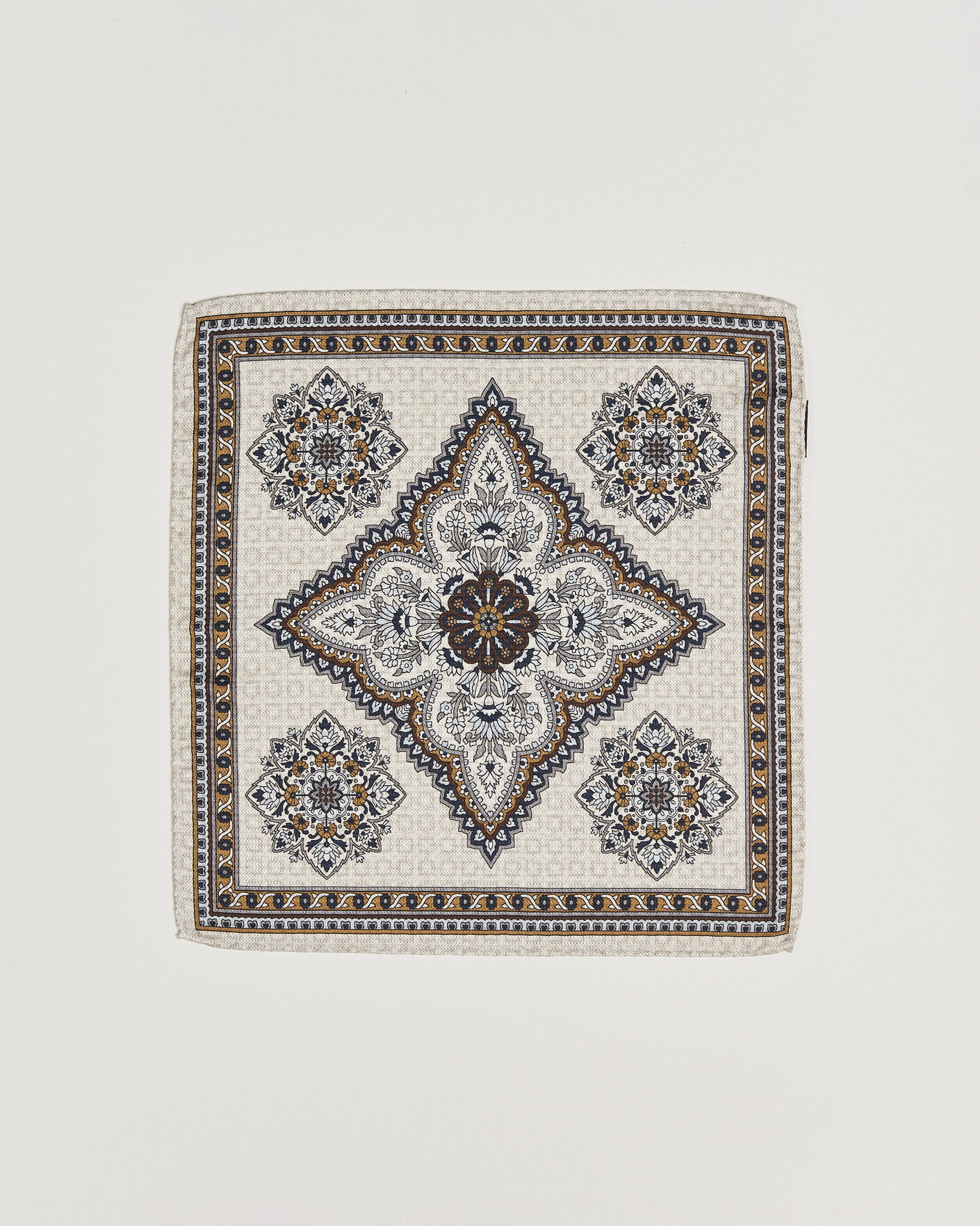 Herren | Einstecktücher | Amanda Christensen | Silk Schappe Doublefaced Pocket Square Beige