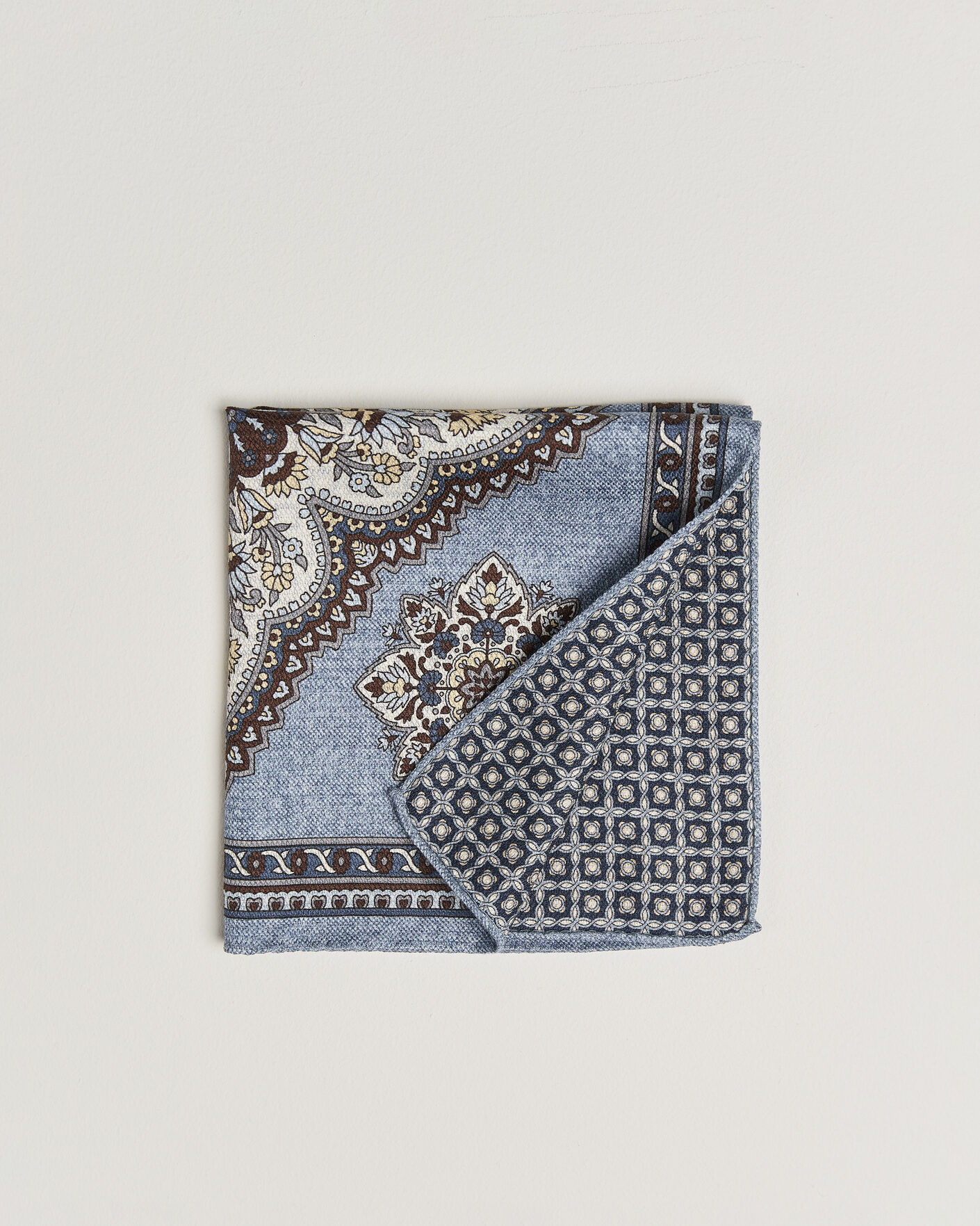 Herren | Einstecktücher | Amanda Christensen | Silk Schappe Doublefaced Pocket Square Blue