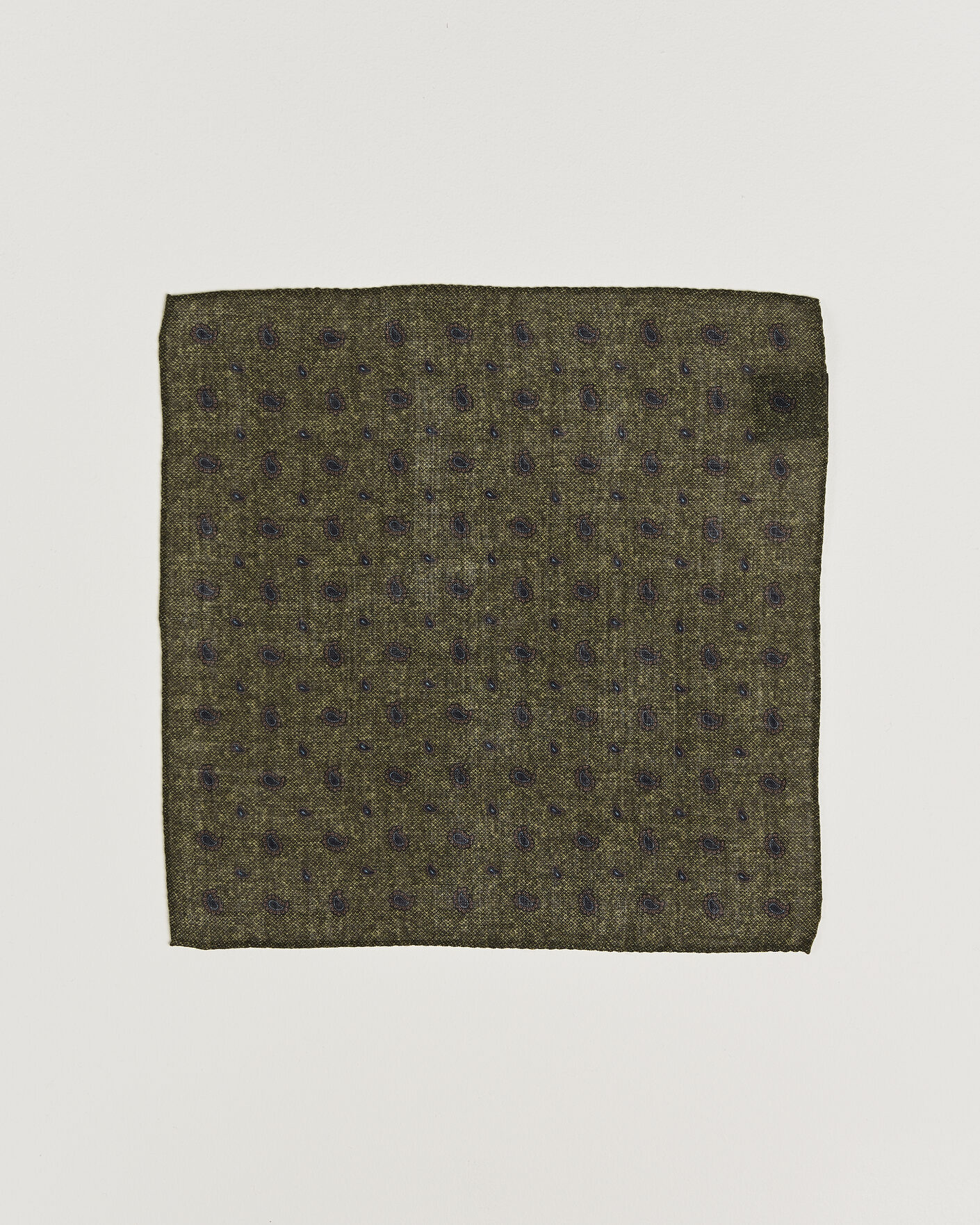 Herren | Einstecktücher | Amanda Christensen | Wool Paisley Pocket Square Green