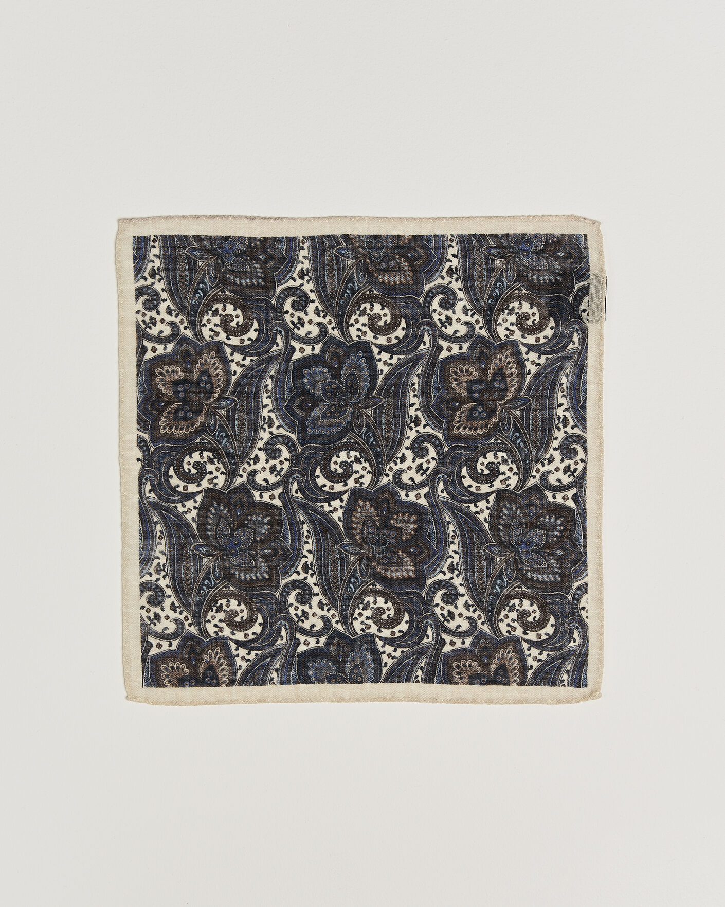 Herren | Einstecktücher | Amanda Christensen | Wool Large Paisley Pocket Square Cream