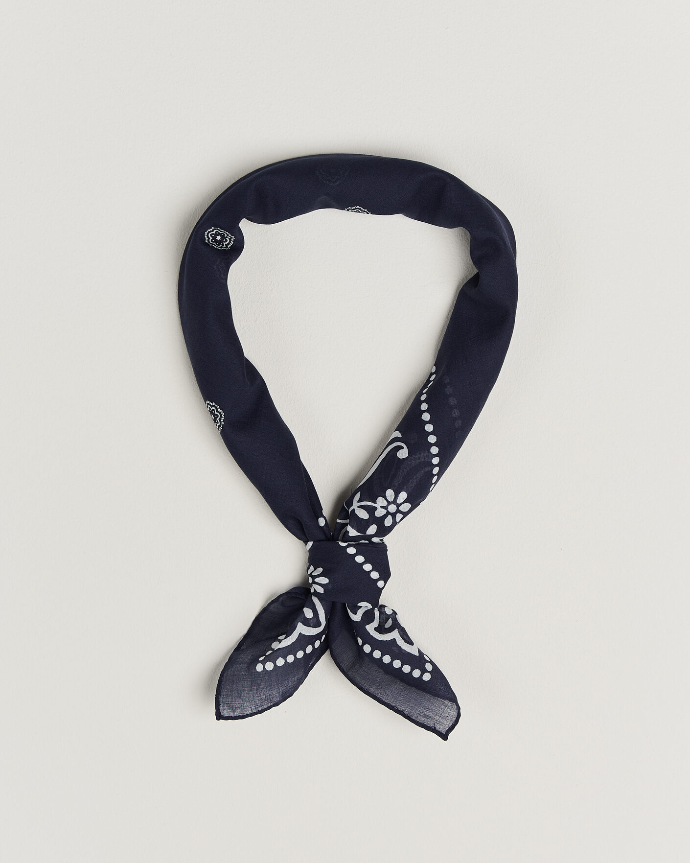 Herren | Tücher | Amanda Christensen | Cotton Voile Printed Flower Bandana Navy