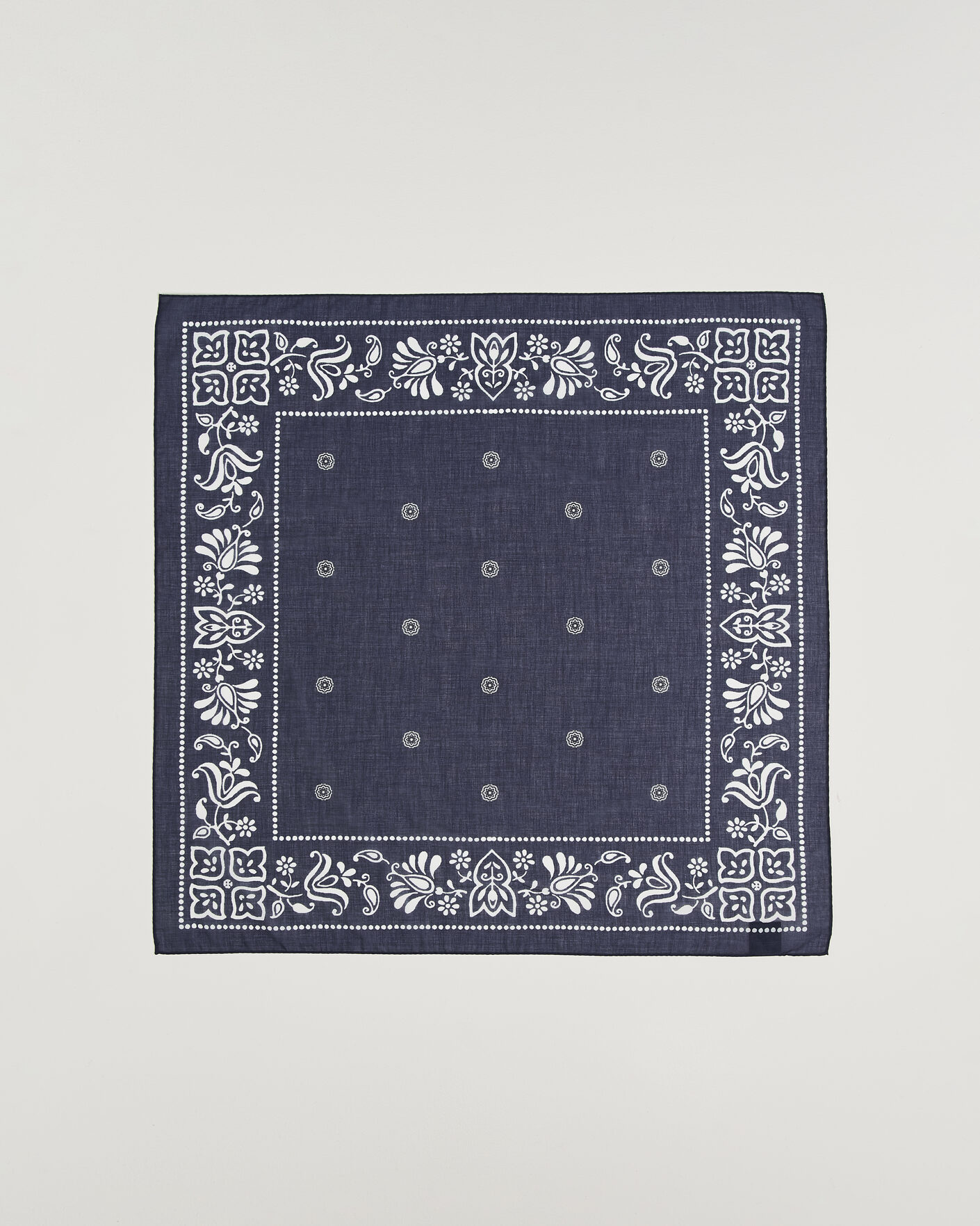Herren | Tücher | Amanda Christensen | Cotton Voile Printed Flower Bandana Navy