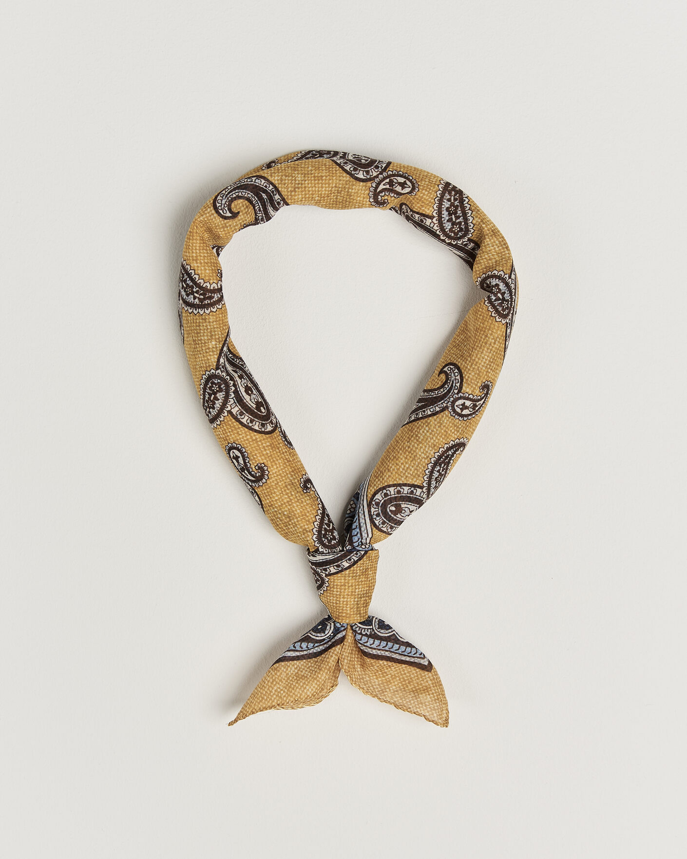 Herren | Tücher | Amanda Christensen | Cotton Voile Printed Paisley Bandana Yellow