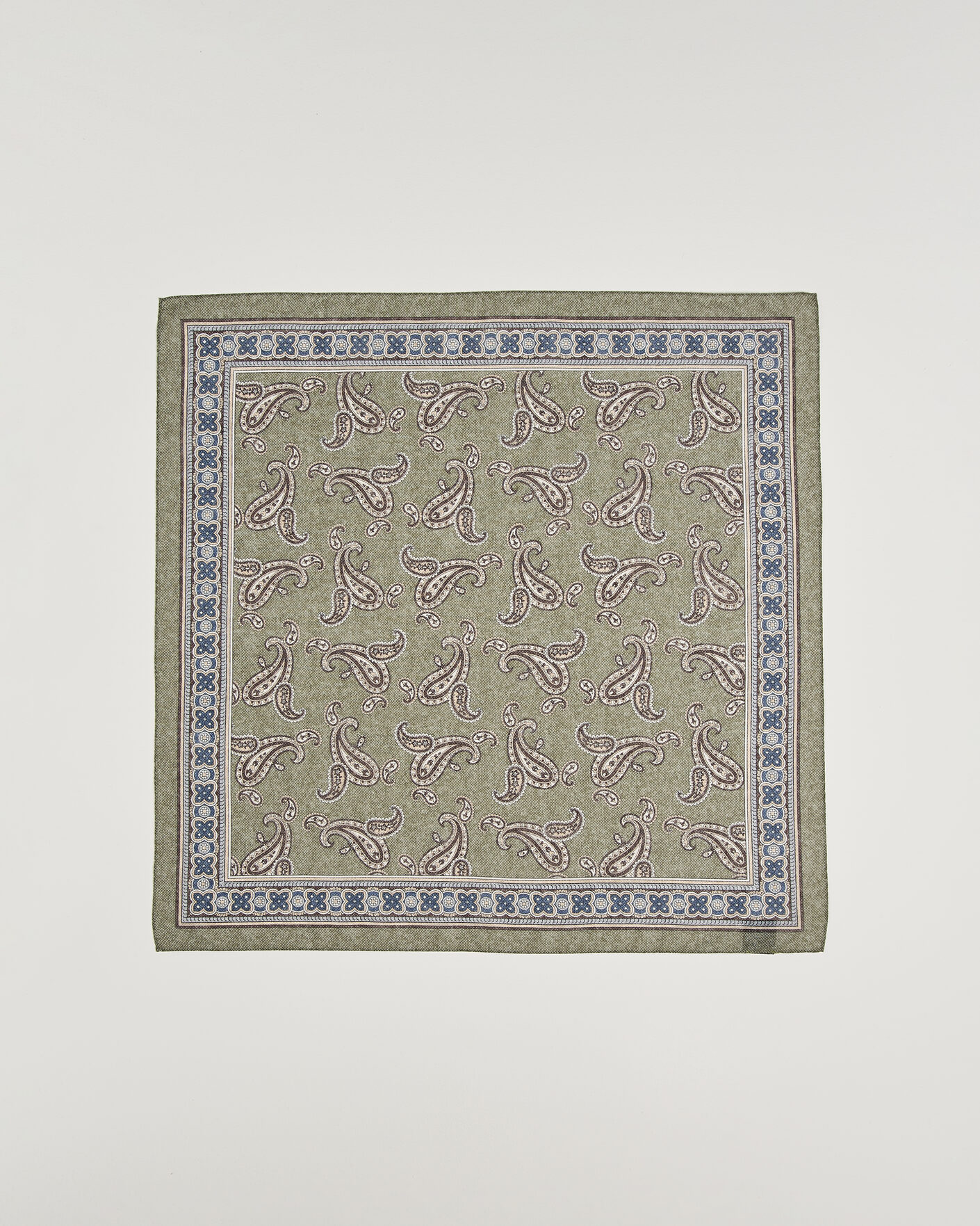 Herren | Tücher | Amanda Christensen | Cotton Voile Printed Paisley Bandana Green