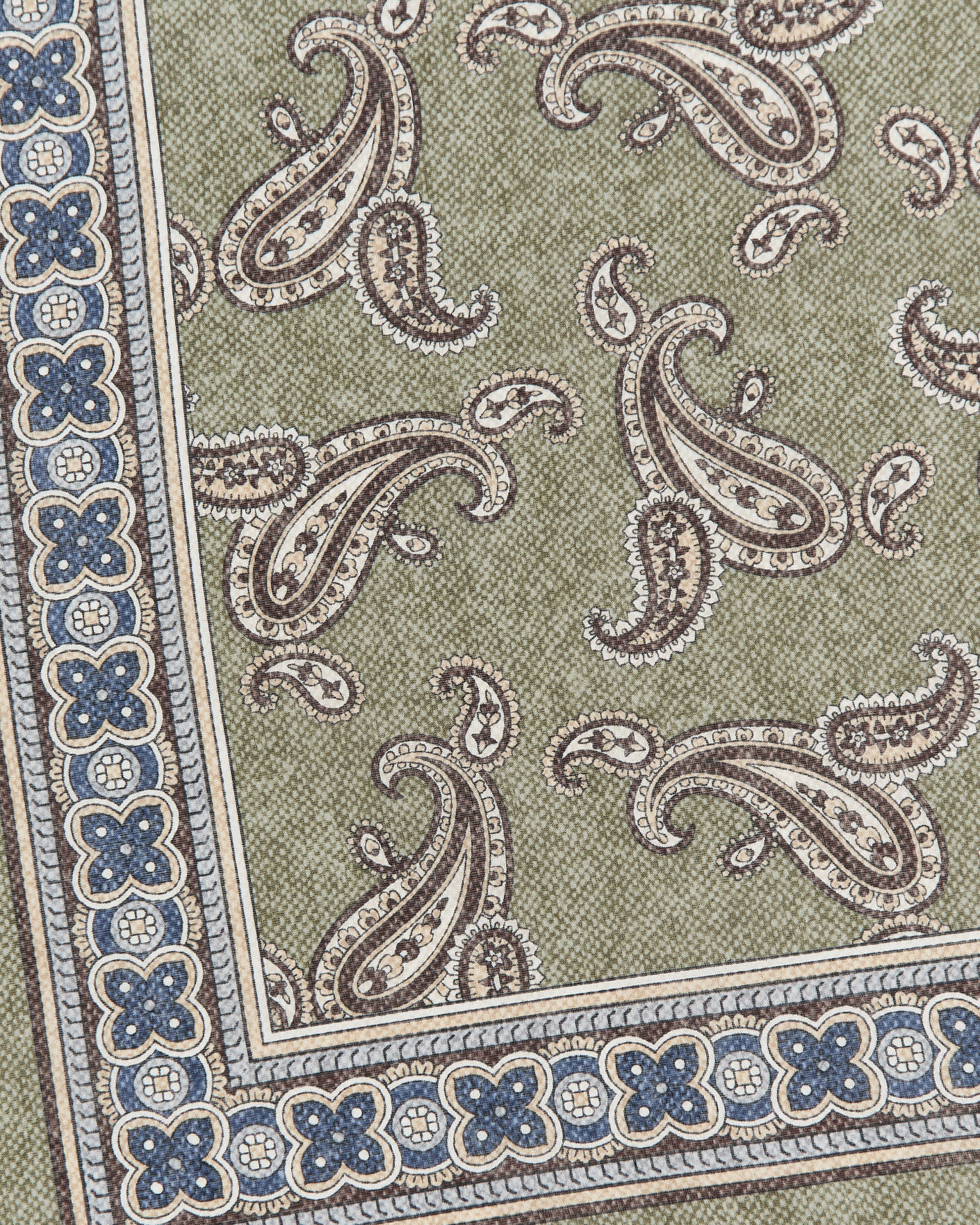 Herren | Tücher | Amanda Christensen | Cotton Voile Printed Paisley Bandana Green