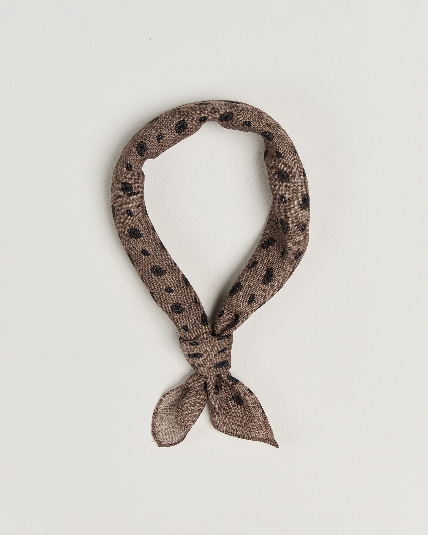 Herren | Tücher | Amanda Christensen | Wool Printed Paisley Bandana Beige