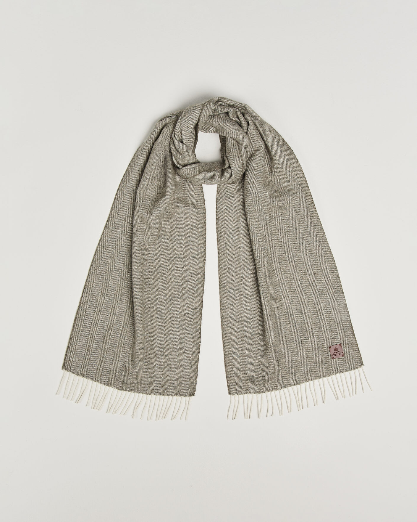 Herren | Schals | Amanda Christensen | Wool Herringbone Scarf Green