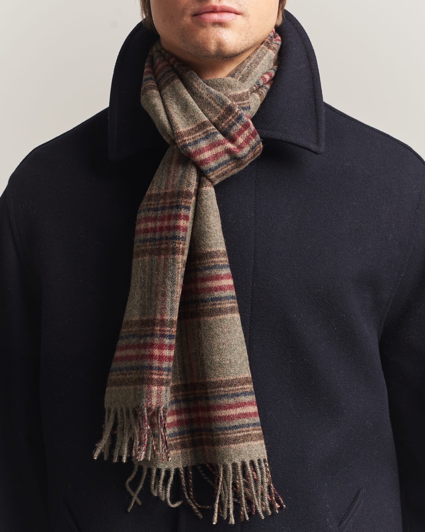 Herren | Schals | Amanda Christensen | Wool Check Scarf Green