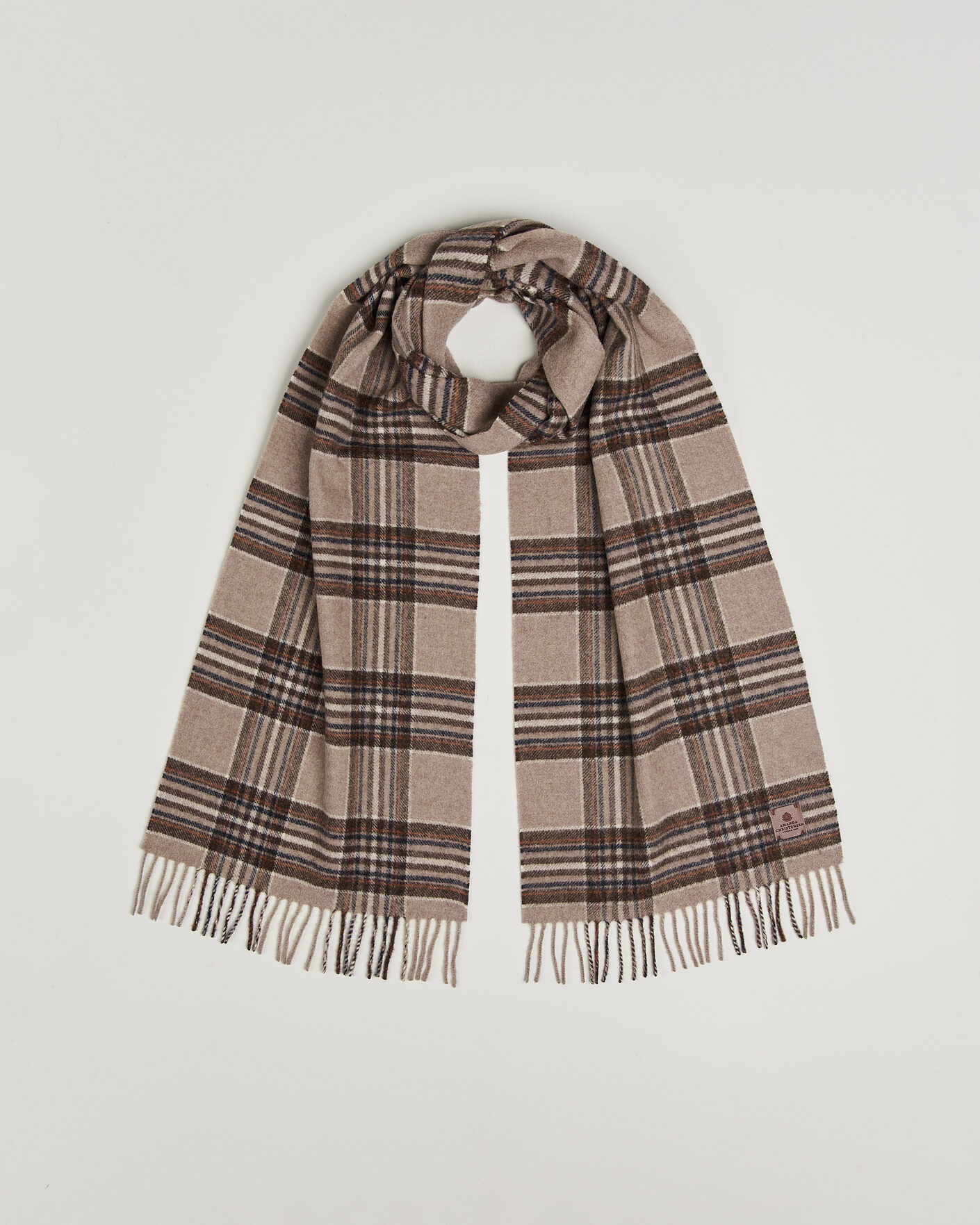 Herren | Schals | Amanda Christensen | Wool Check Scarf Beige