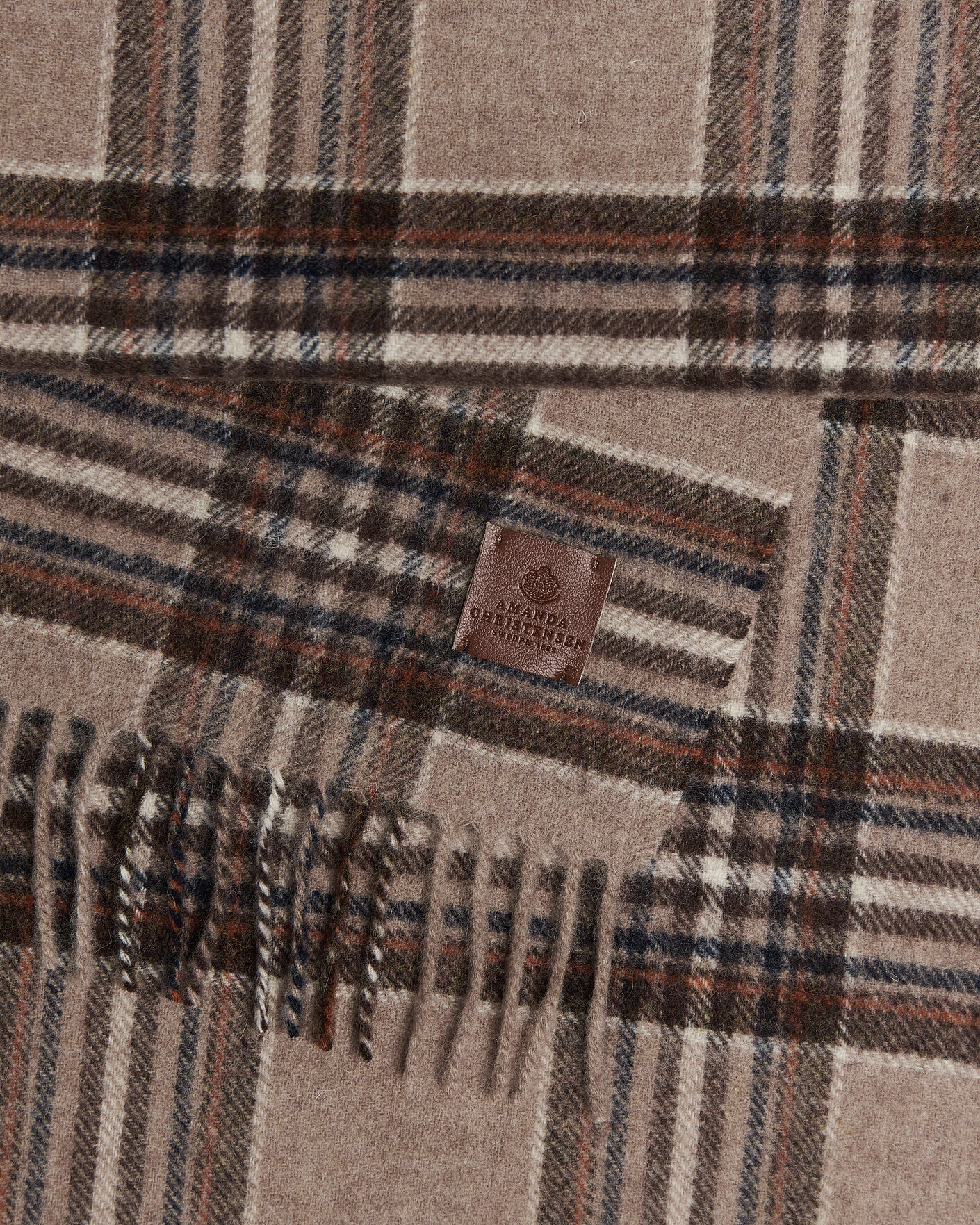 Herren | Schals | Amanda Christensen | Wool Check Scarf Beige
