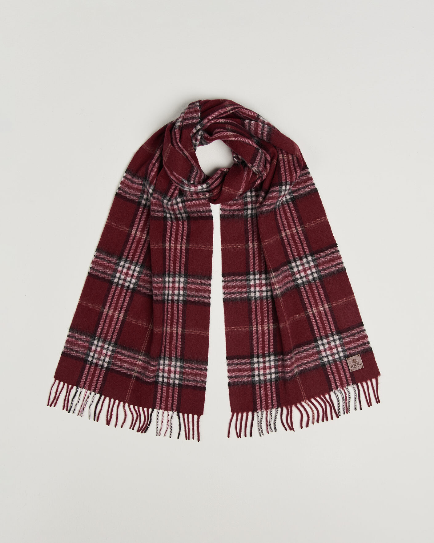 Herren | Schals | Amanda Christensen | Wool Check Scarf Bordeaux