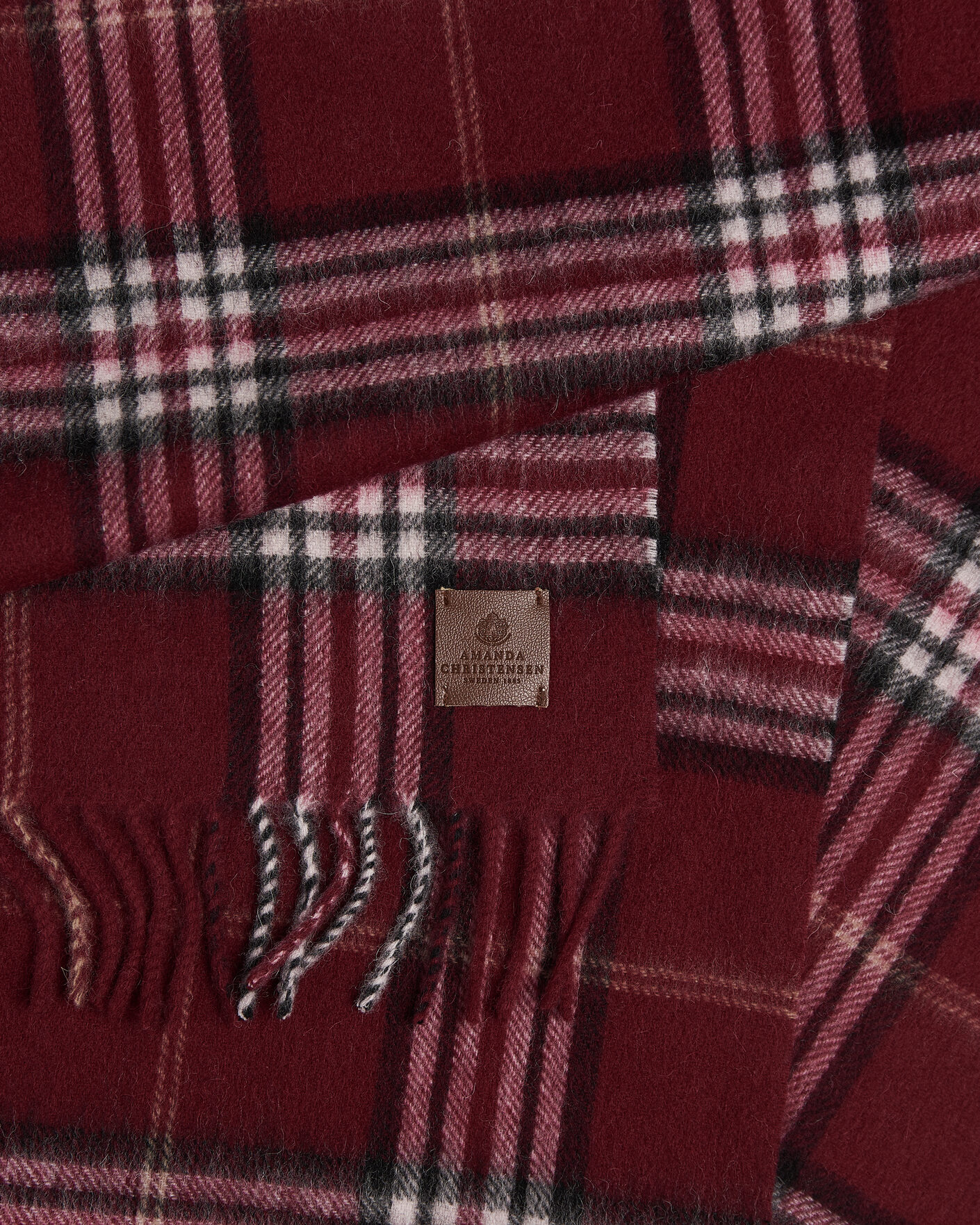Herren | Schals | Amanda Christensen | Wool Check Scarf Bordeaux