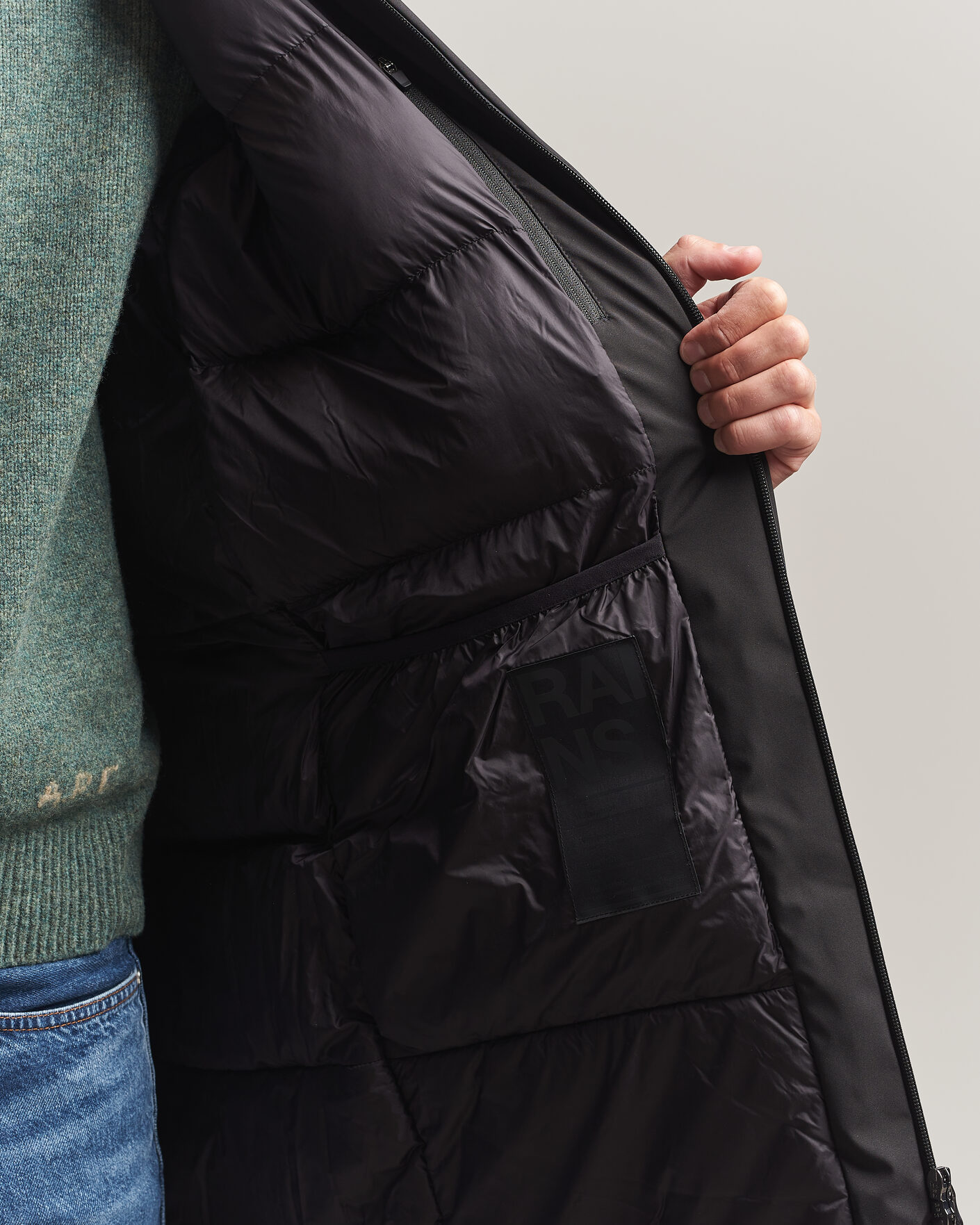 Herren | Jacken | RAINS | Sarna Long Puffer Jacket Black