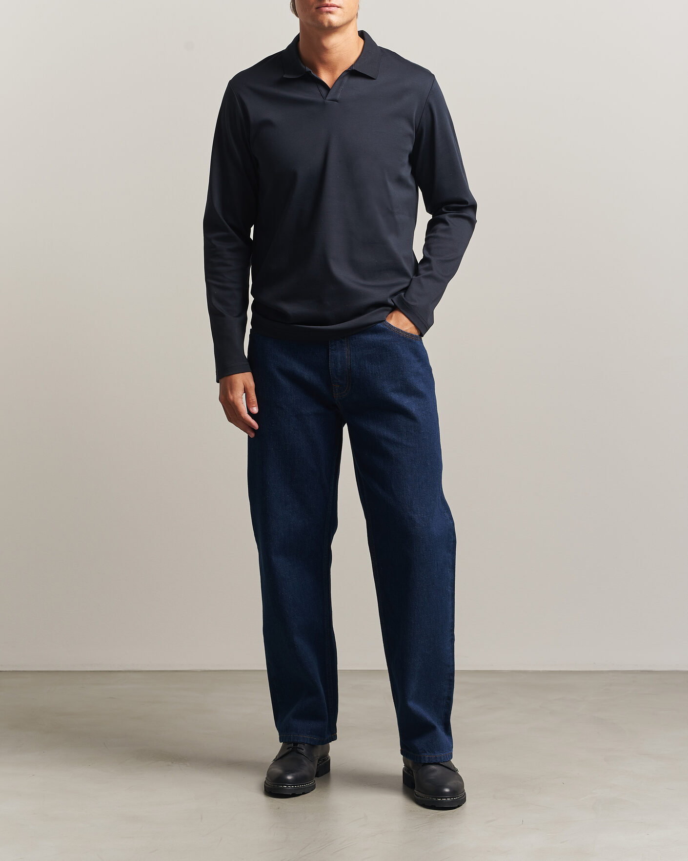 Herren | Poloshirts | NN07 | Paul Long Sleeve Polo Deep Navy