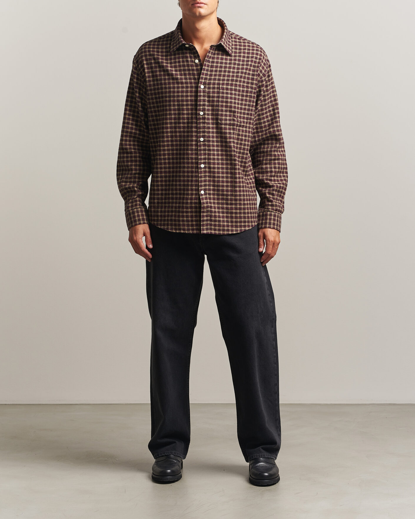 Herren | Hemden | NN07 | Deon Flannel Shirt Bordeaux Check