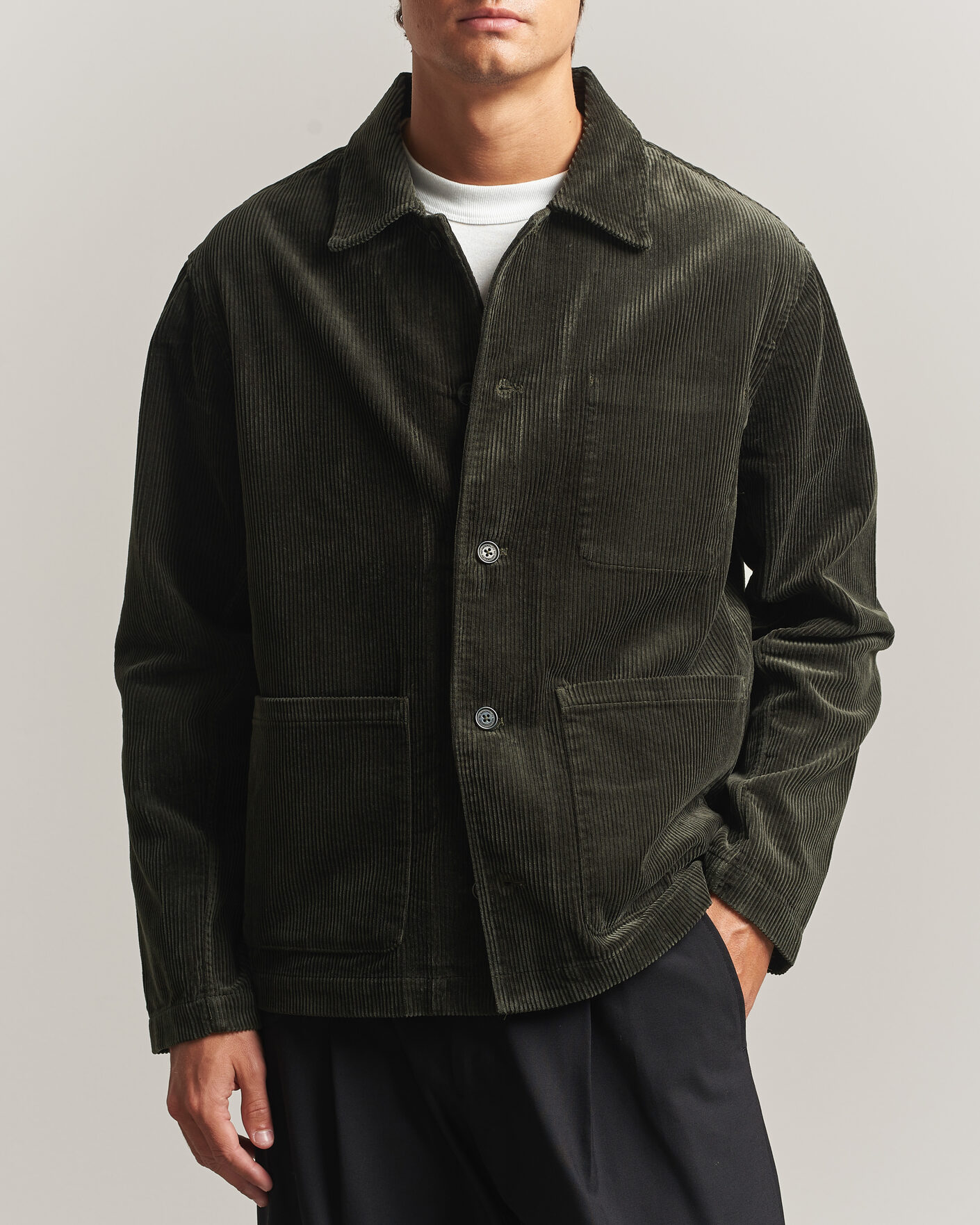 Herren | Hemden | NN07 | Morgan Corduroy Overshirt Dark Army