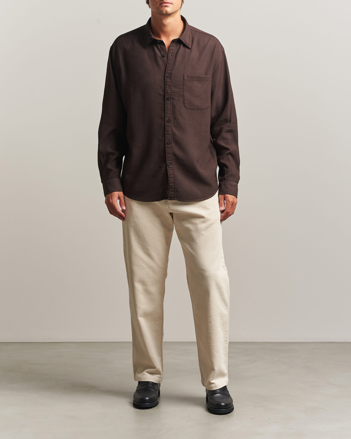 Herren | Hemden | NN07 | Deon Viscose Shirt Deep Truffle