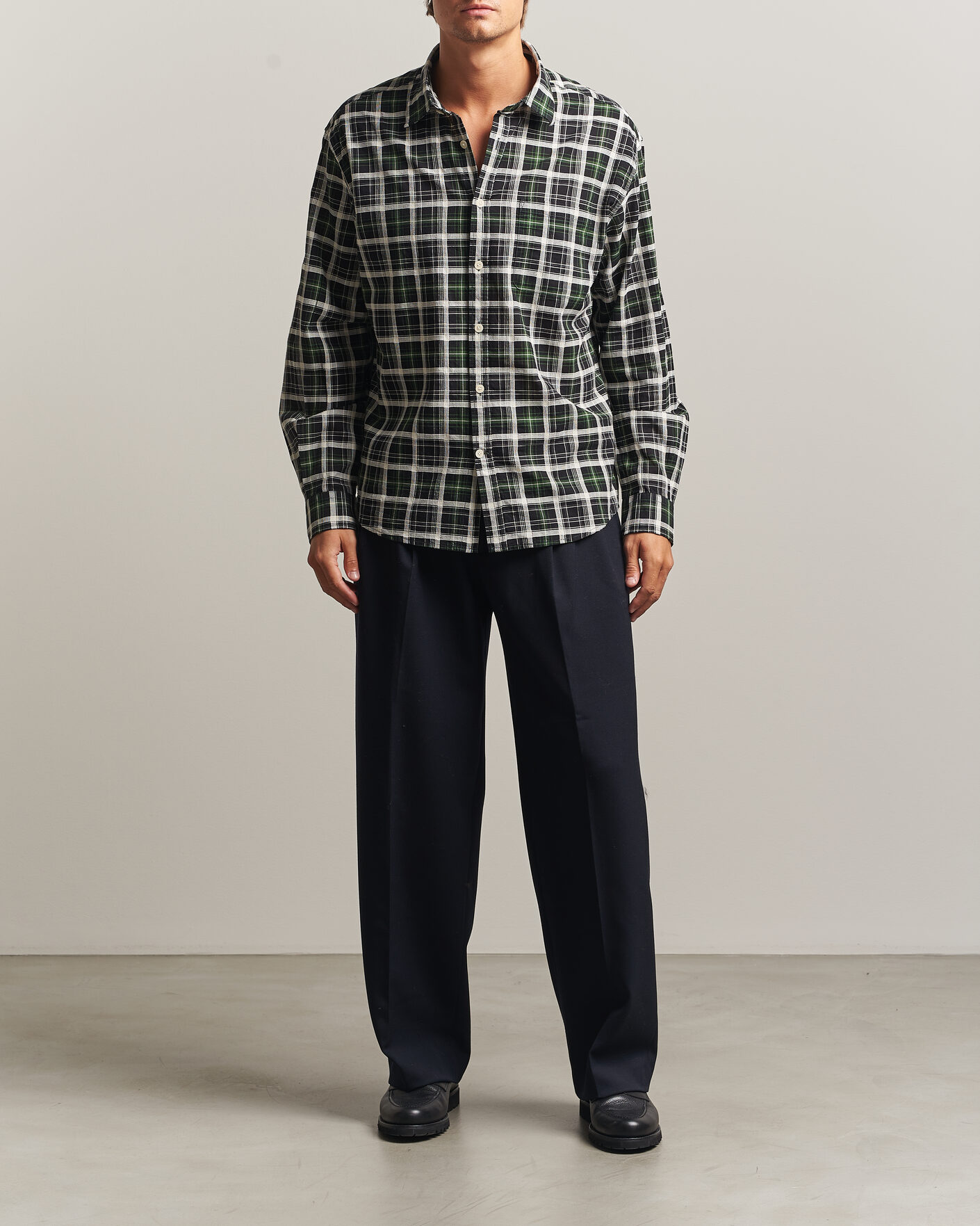 Herren | Hemden | NN07 | Deon Cotton Checked Shirt Fern Green