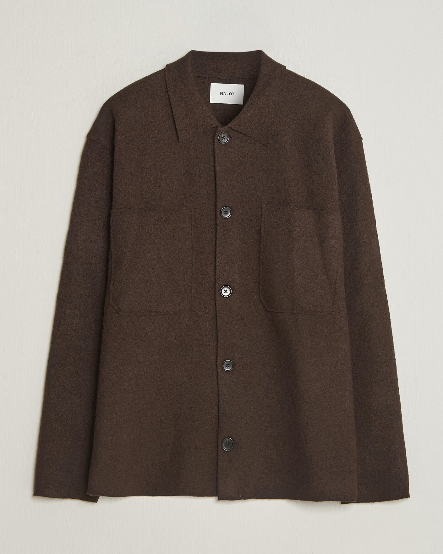 Herren | Pullover | NN07 | Jonas Boiled Wool Cardigan Deep Truffle