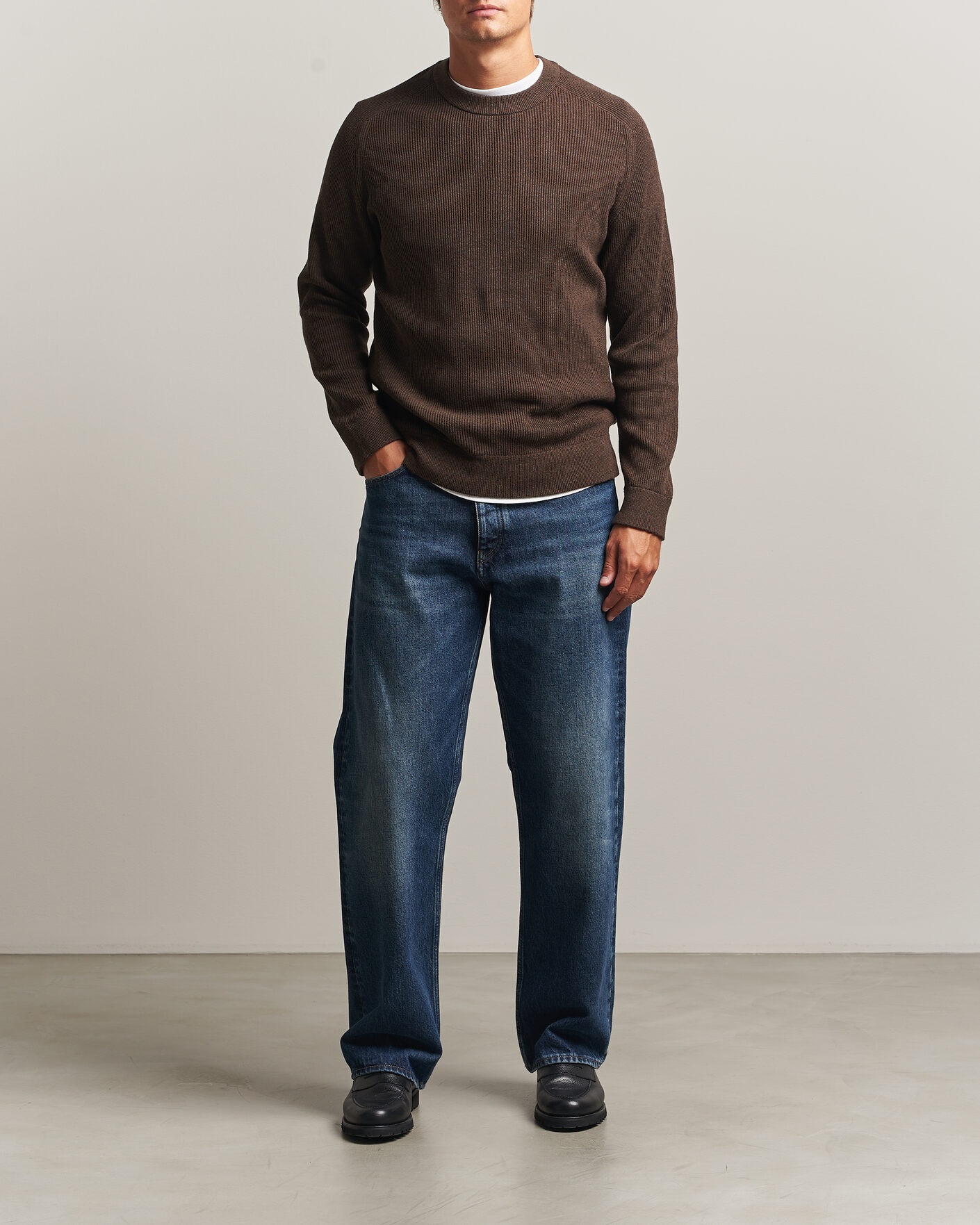Herren | Pullover | NN07 | Kevin Cotton Knitted Sweater Deep Truffle