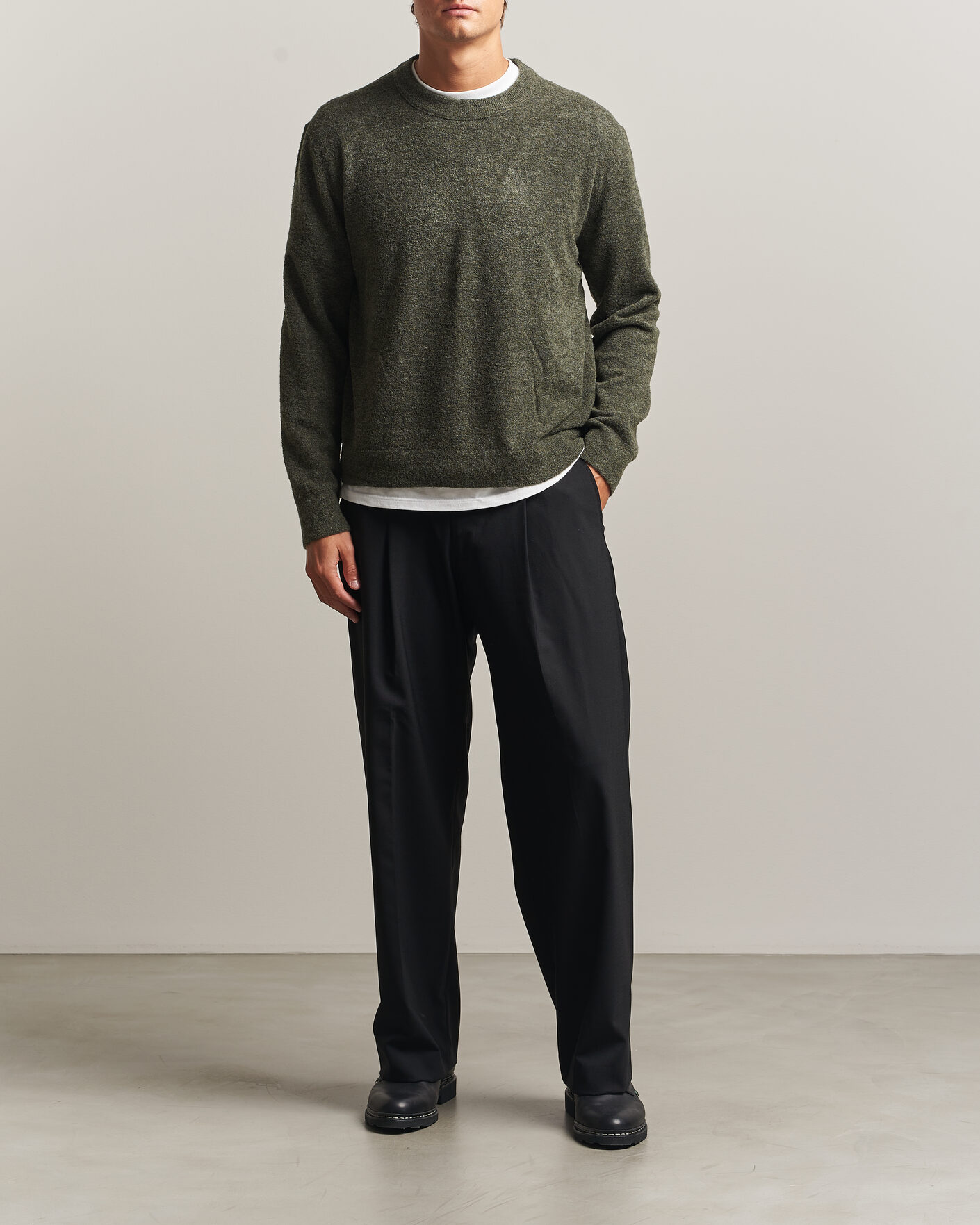Herren | Pullover | NN07 | Gavin Brushed Wool Knitted Sweater Dark Army