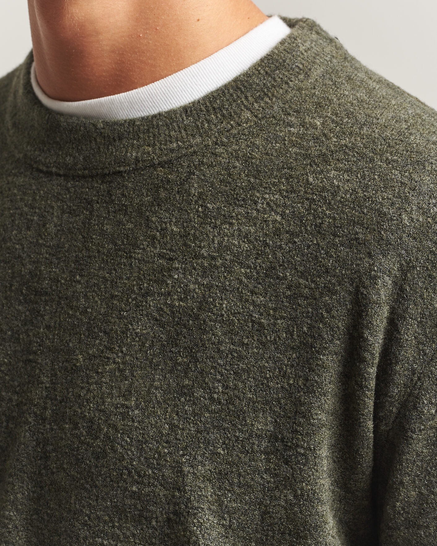 Herren | Pullover | NN07 | Gavin Brushed Wool Knitted Sweater Dark Army